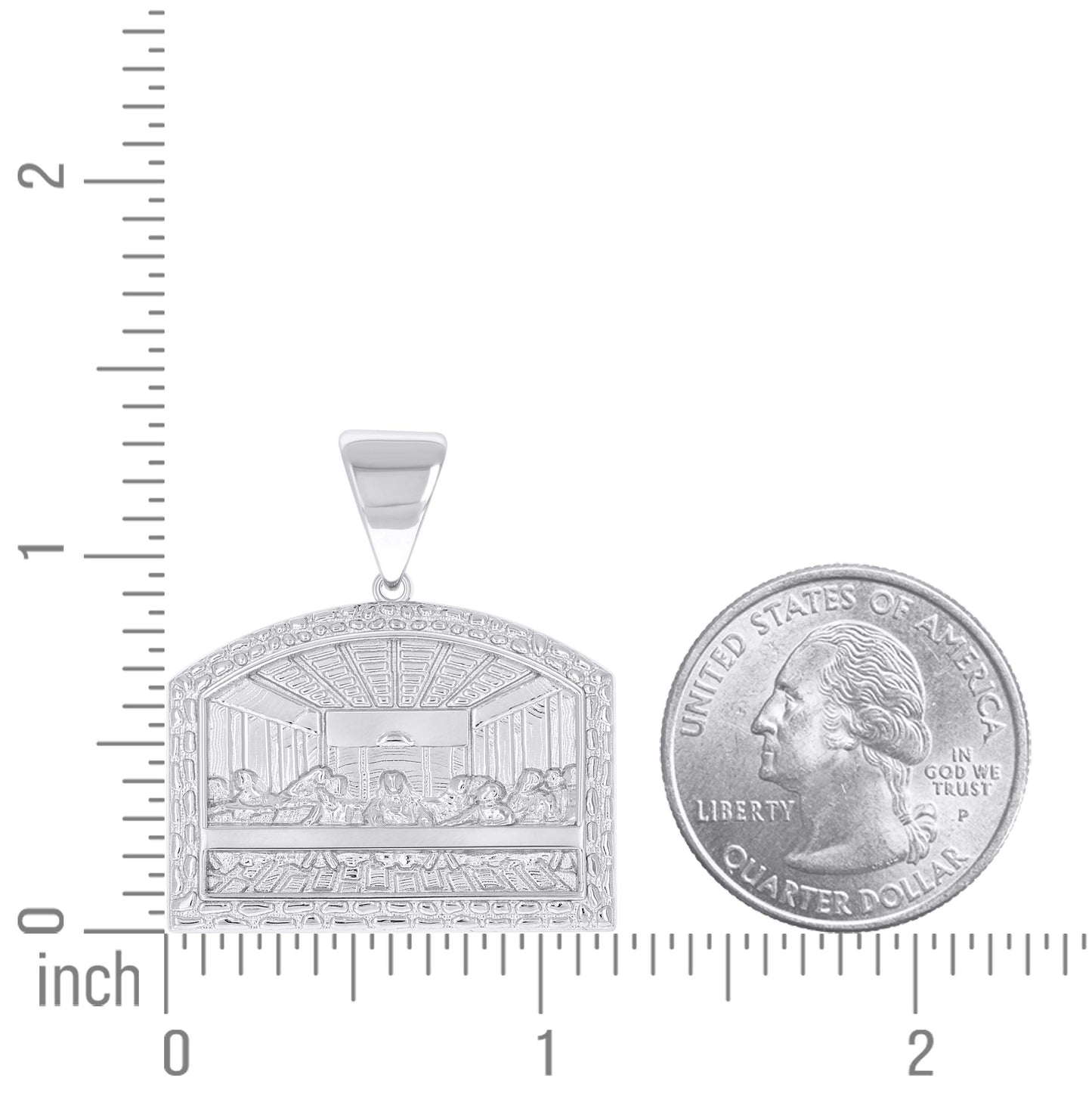 Sterling Silver Mens Last Supper Religious Pendant