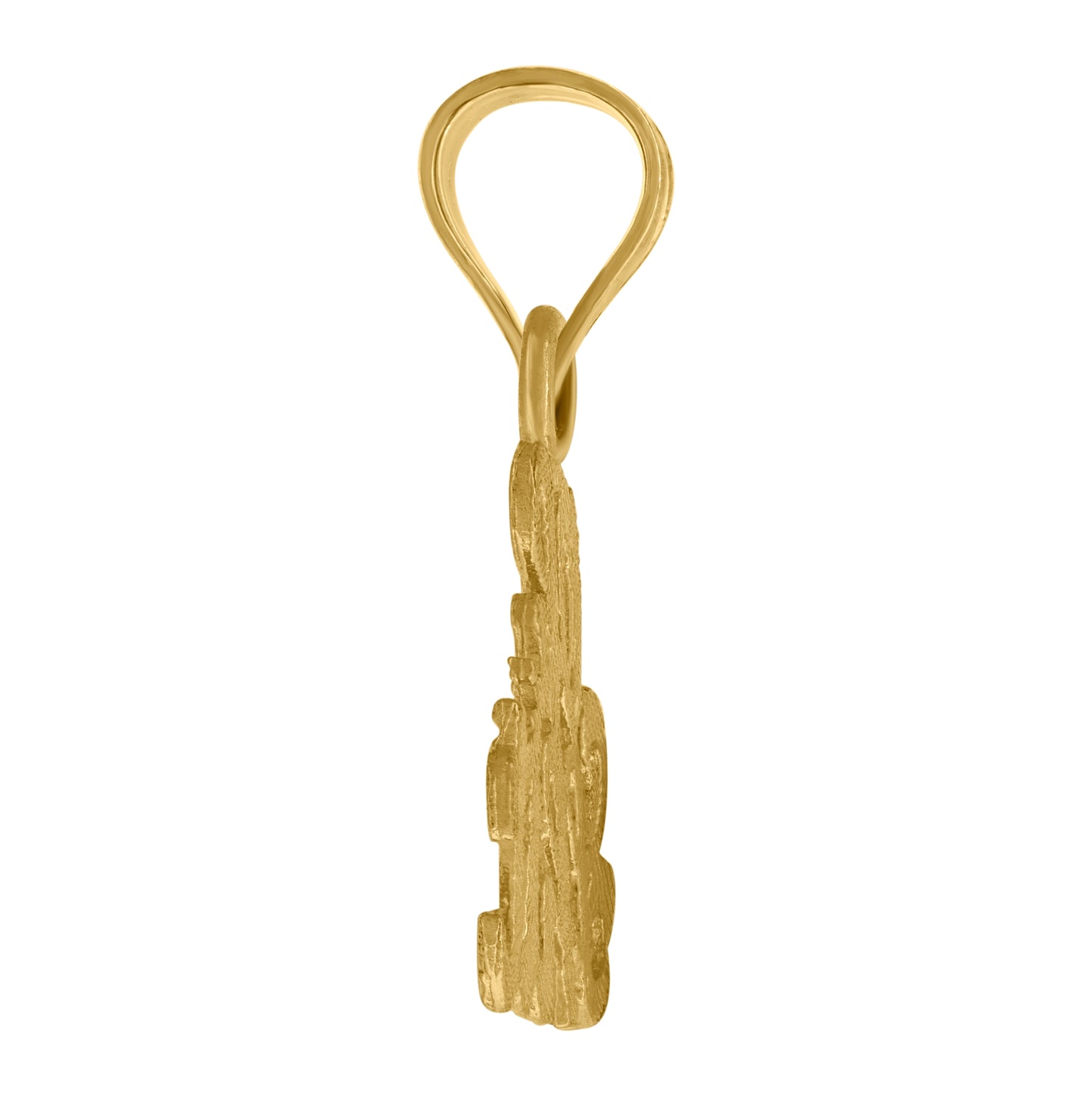 10K Yellow Gold Textured Unisex Oh Shit Letters & Words Charm Pendant