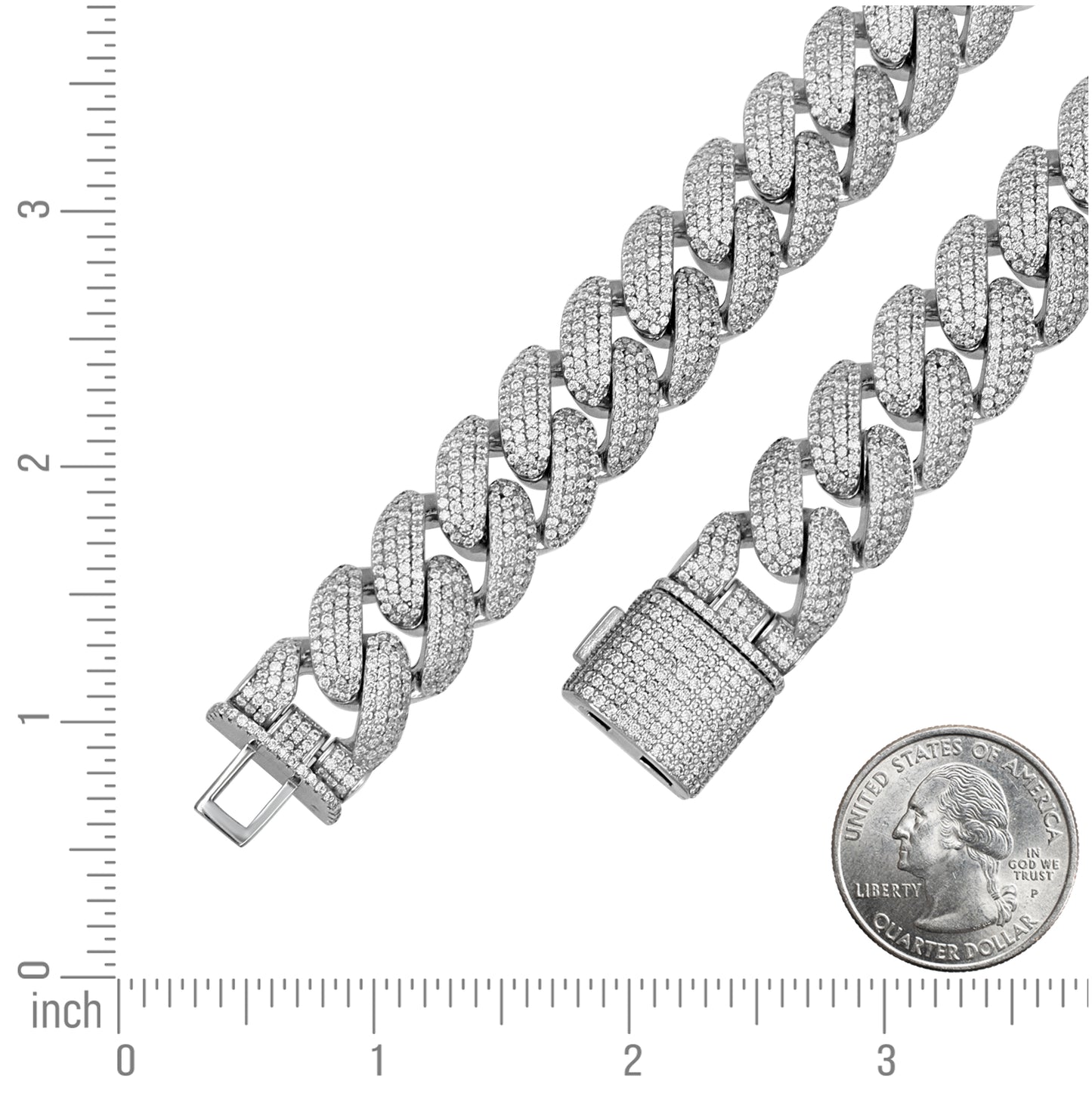 Sterling Silver Unisex Moissanite Cuban Chain Necklace