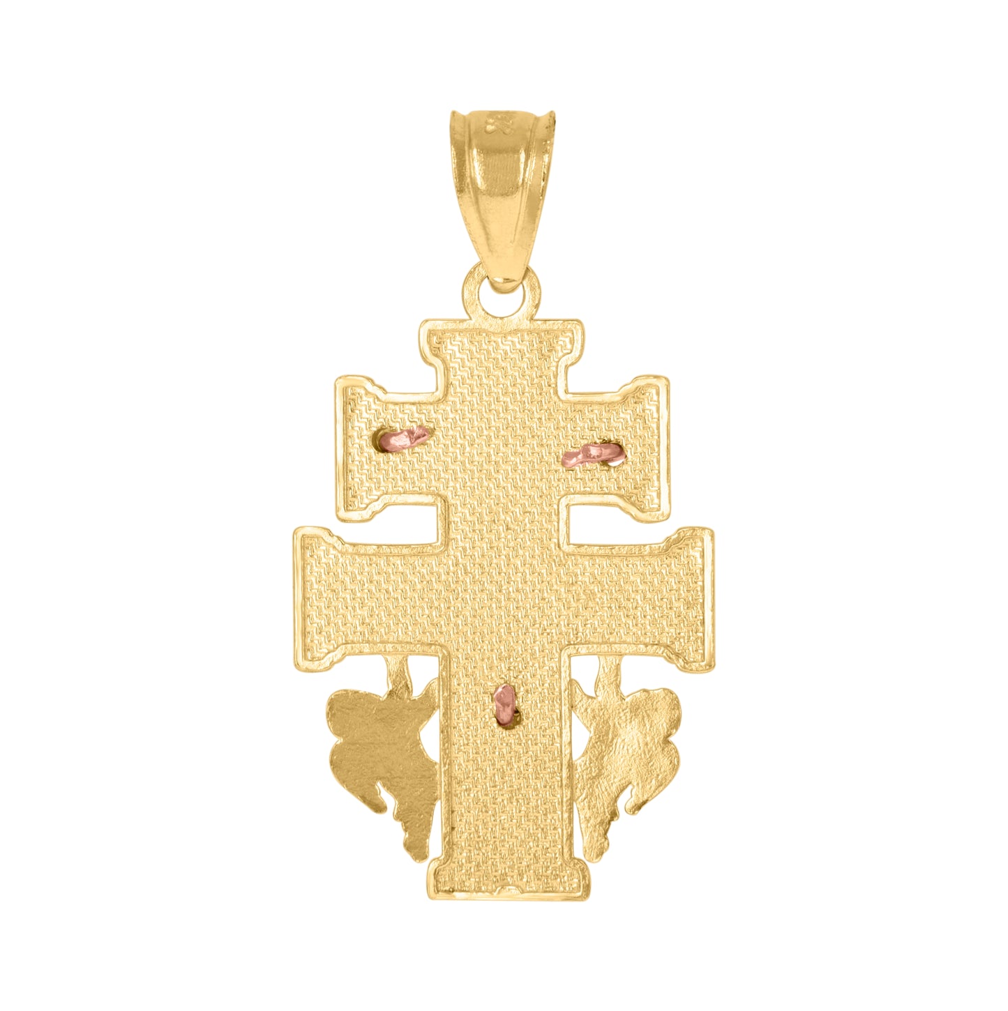 10K Tri-Color Gold Mens Women Caravaca Crucifix Religious Charm Pendant