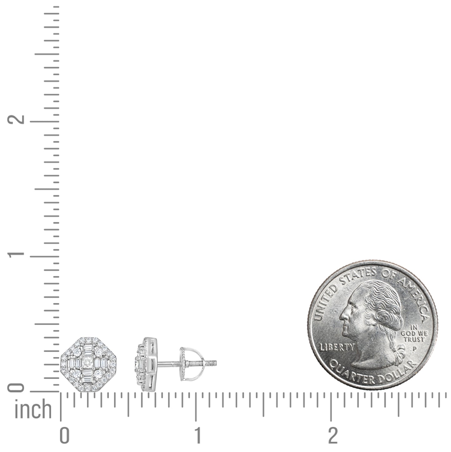 Sterling Silver Womens Moissanite Fashion Stud Earrings