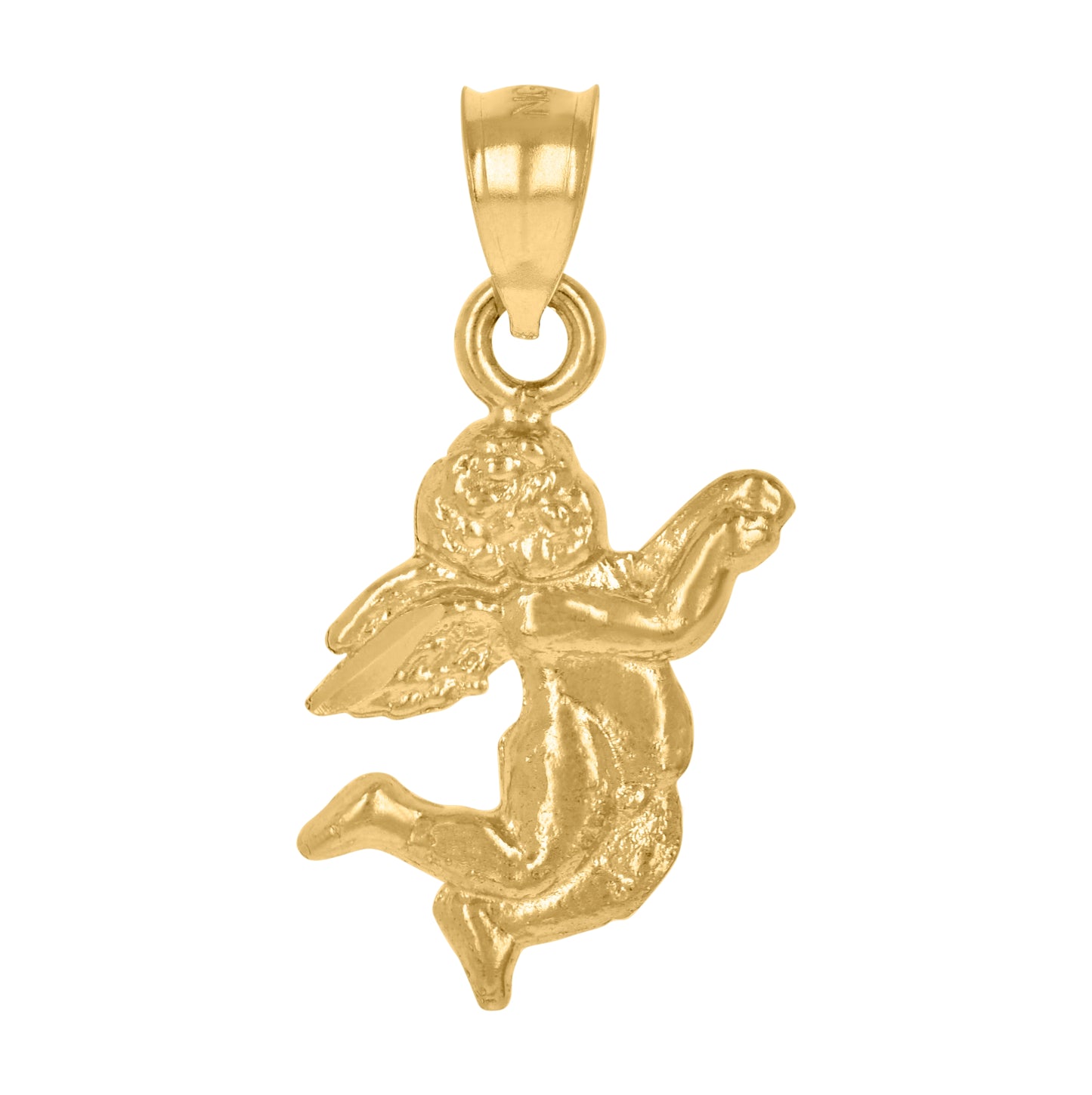 10K Yellow Gold Unisex Angel Religious Charm Pendant