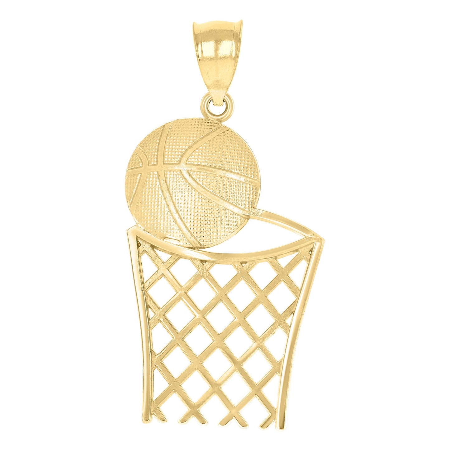 10K Yellow Gold Mens Basket Ball Sports Charm Pendant