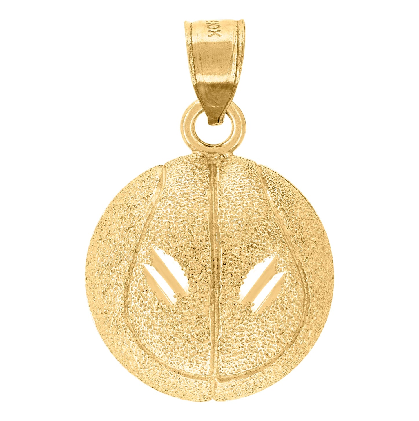 10K Yellow Gold Mens Textured Soccer Ball Sports Charm Pendant