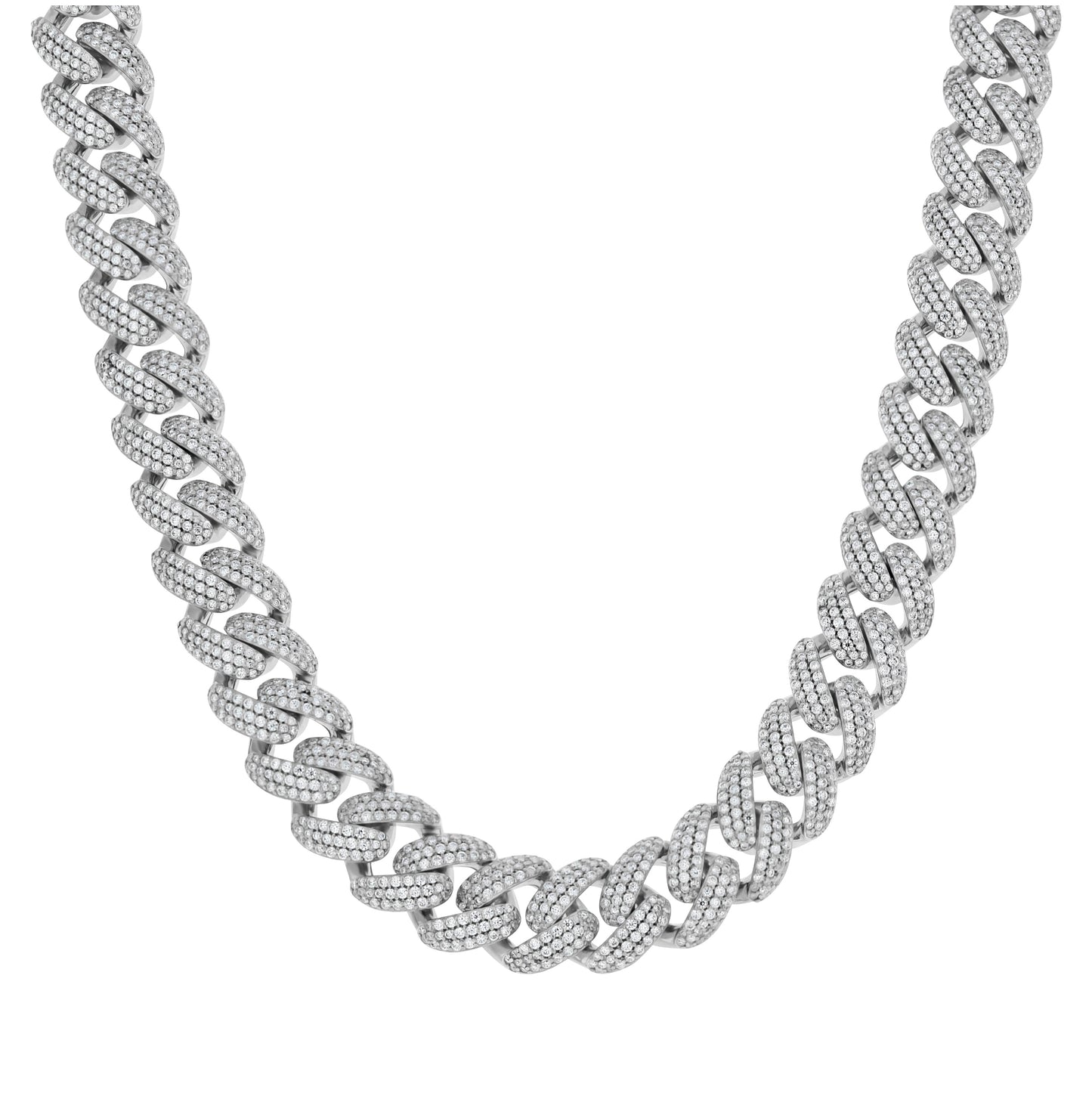 Sterling Silver Unisex Moissanite Cuban Chain Bracelet