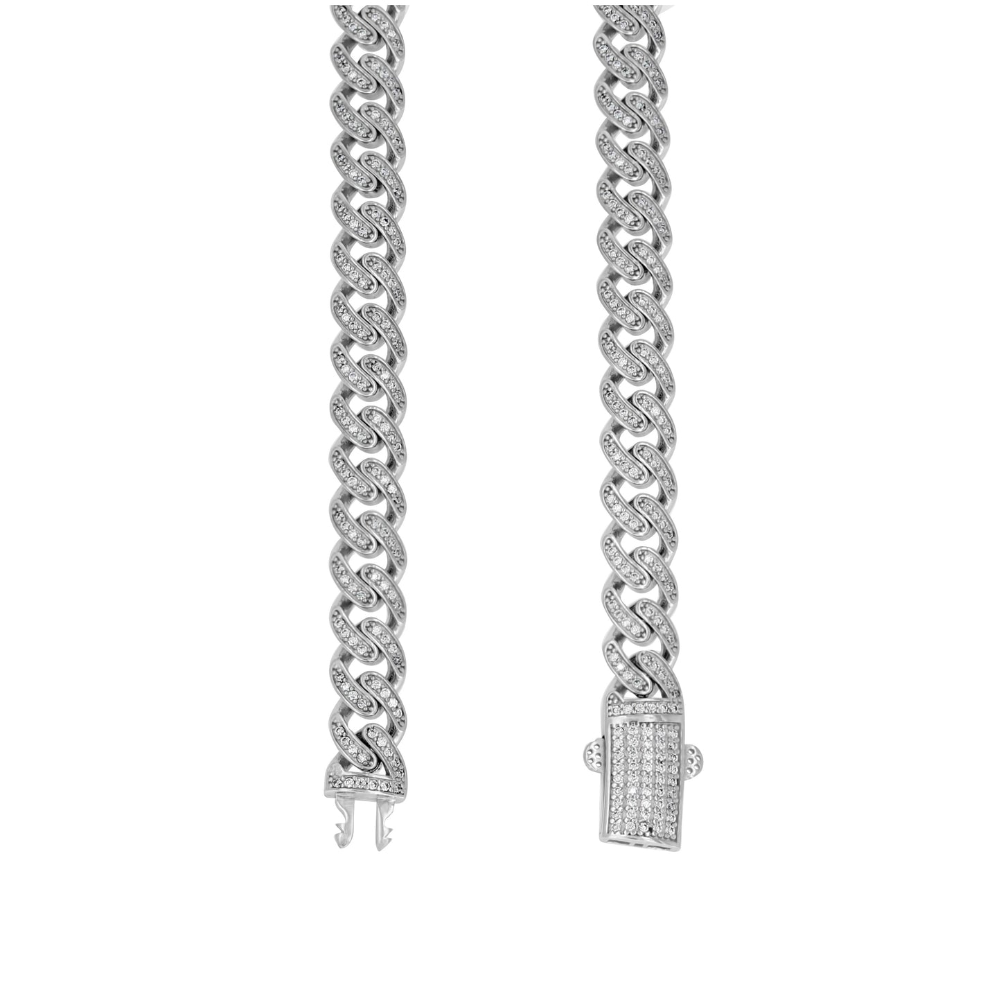 Sterling Silver Unisex Moissanite Miami Cuban Bracelet
