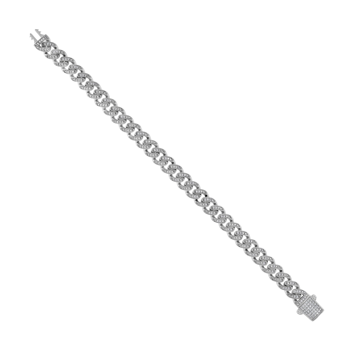 Sterling Silver Unisex Moissanite Miami Cuban Bracelet