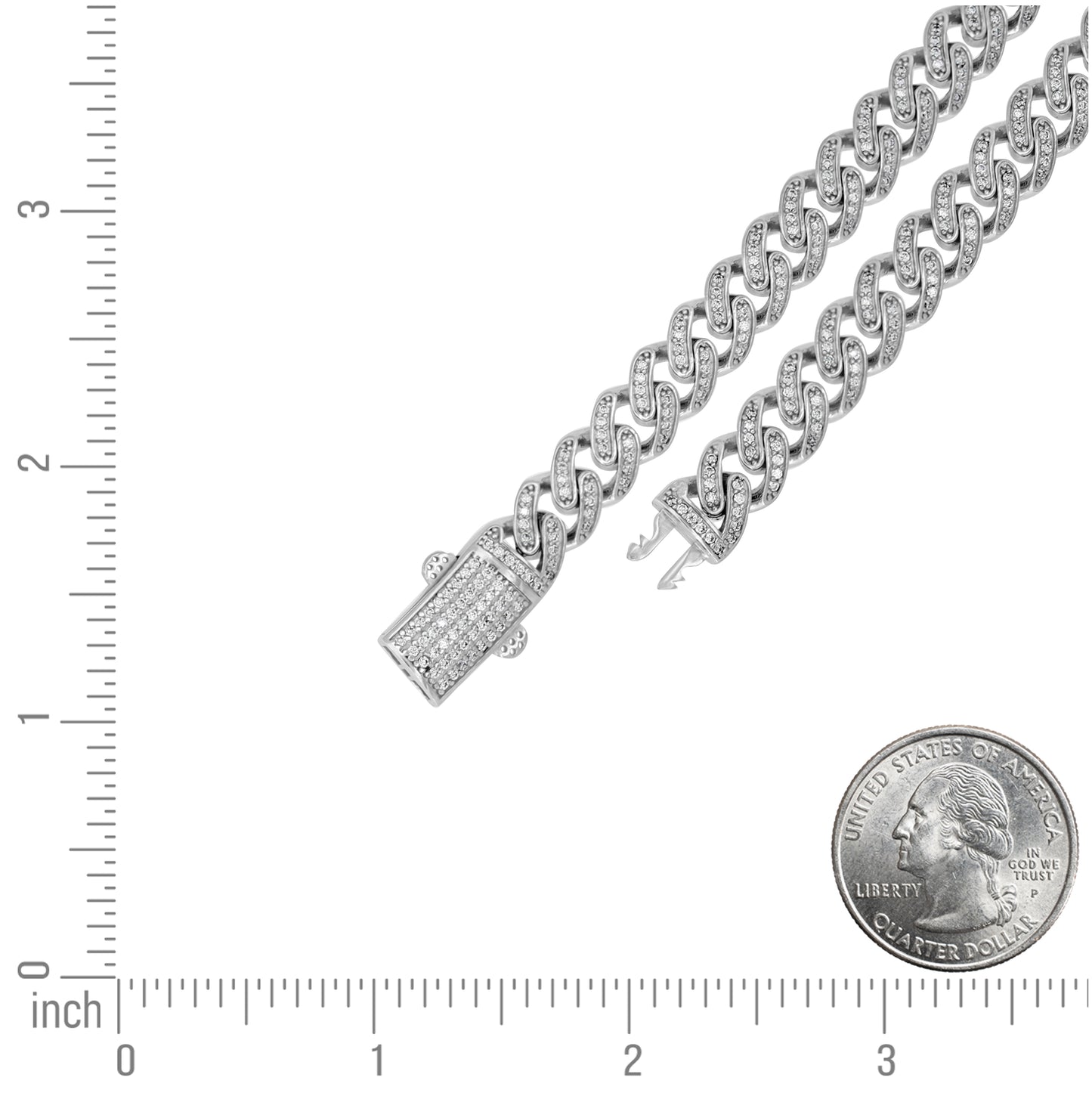Sterling Silver Unisex Moissanite Miami Cuban Bracelet