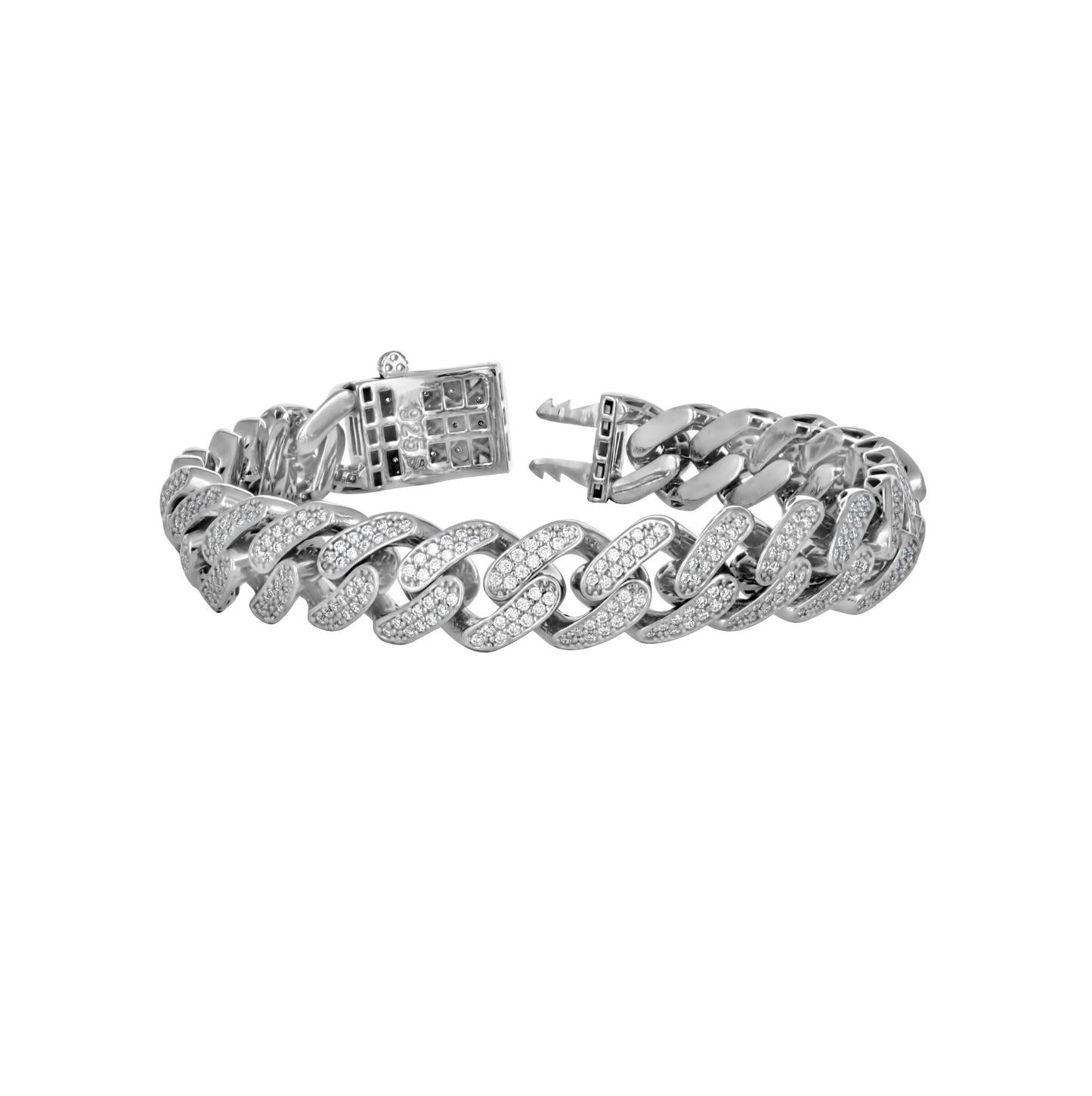 Sterling Silver Unisex Moissanite Miami Cuban Bracelet