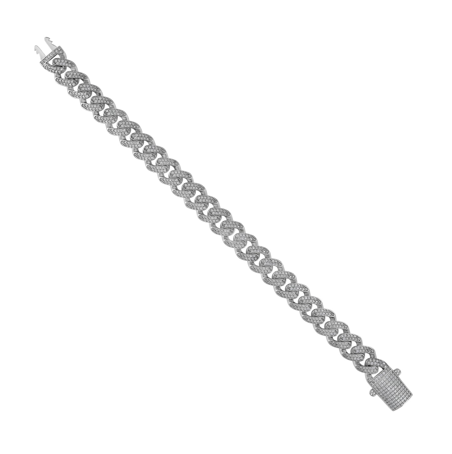 Sterling Silver Unisex Moissanite Miami Cuban Bracelet