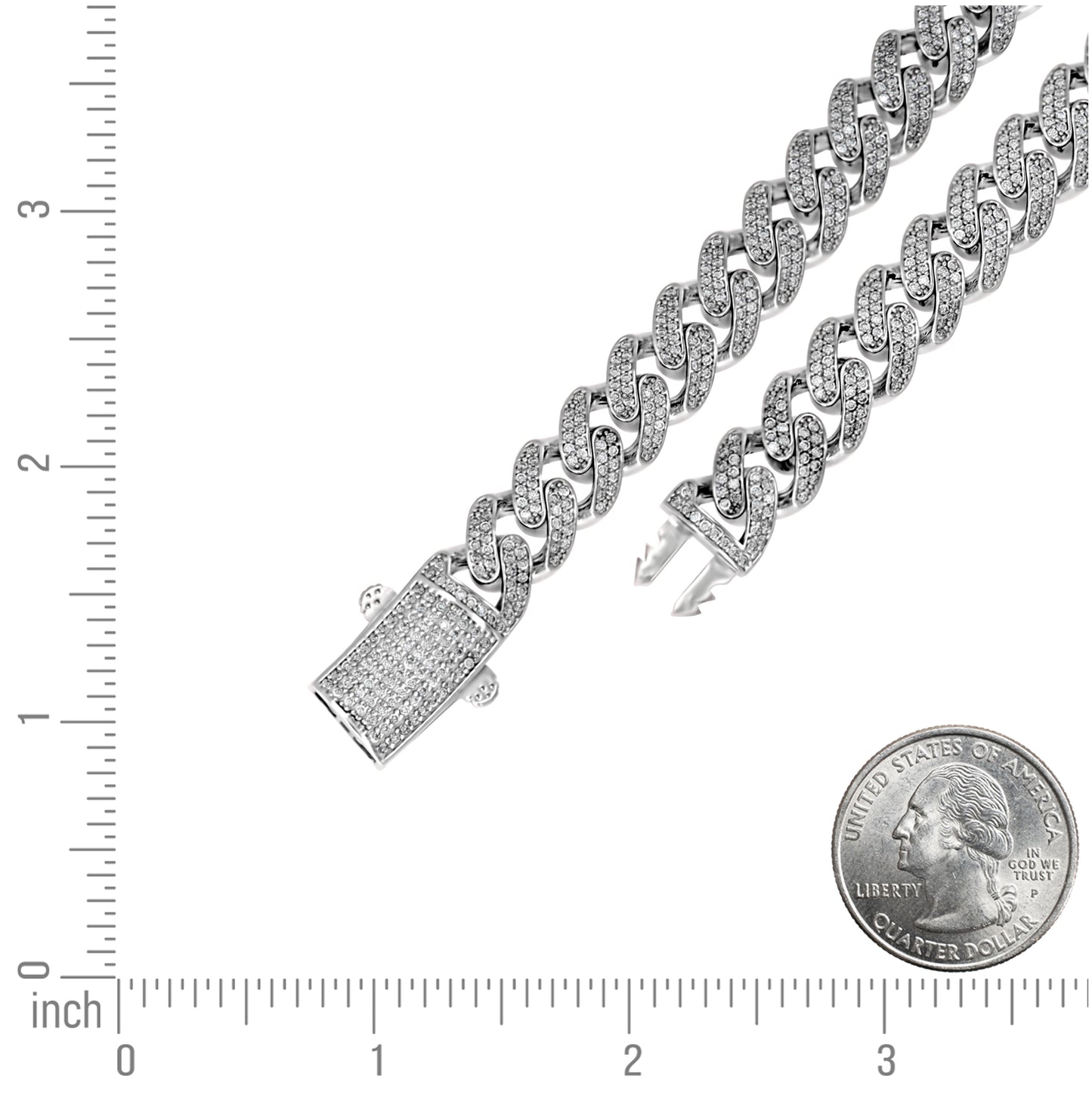 Sterling Silver Unisex Moissanite Miami Cuban Bracelet
