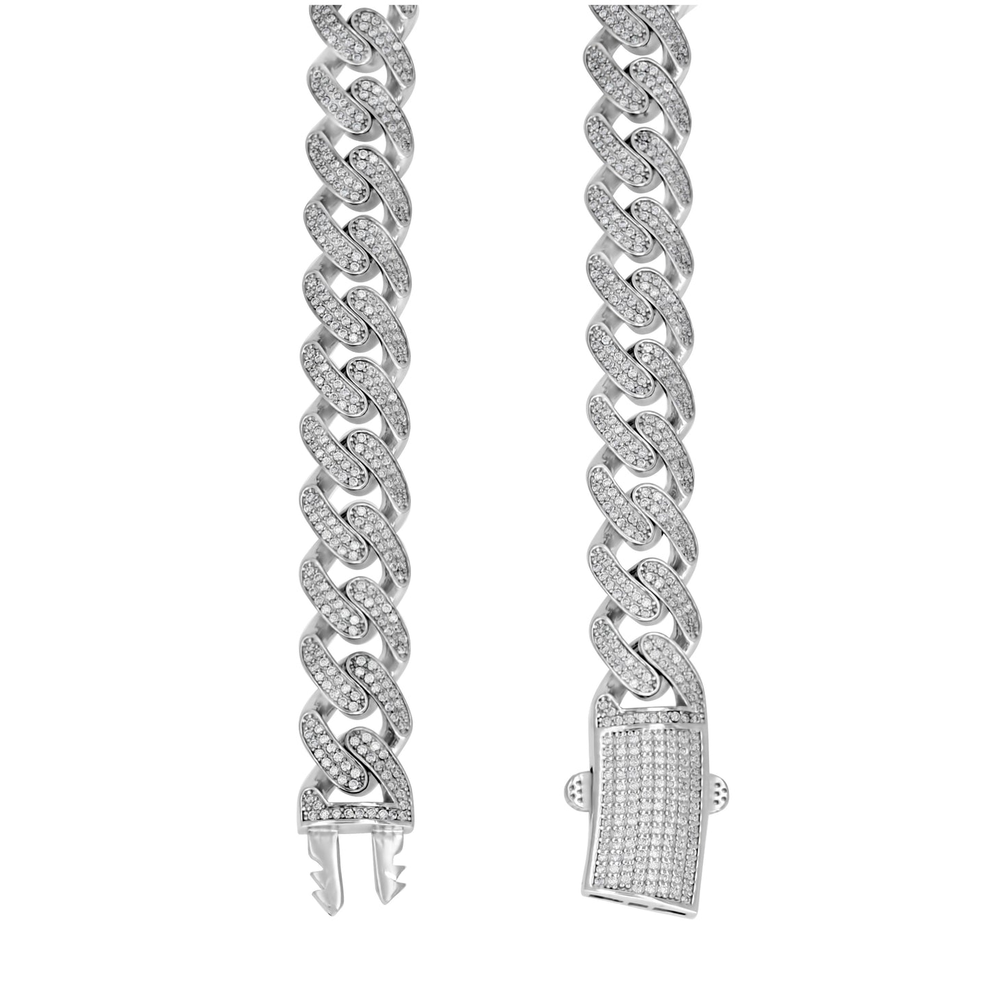 Sterling Silver Unisex Moissanite Miami Cuban Bracelet