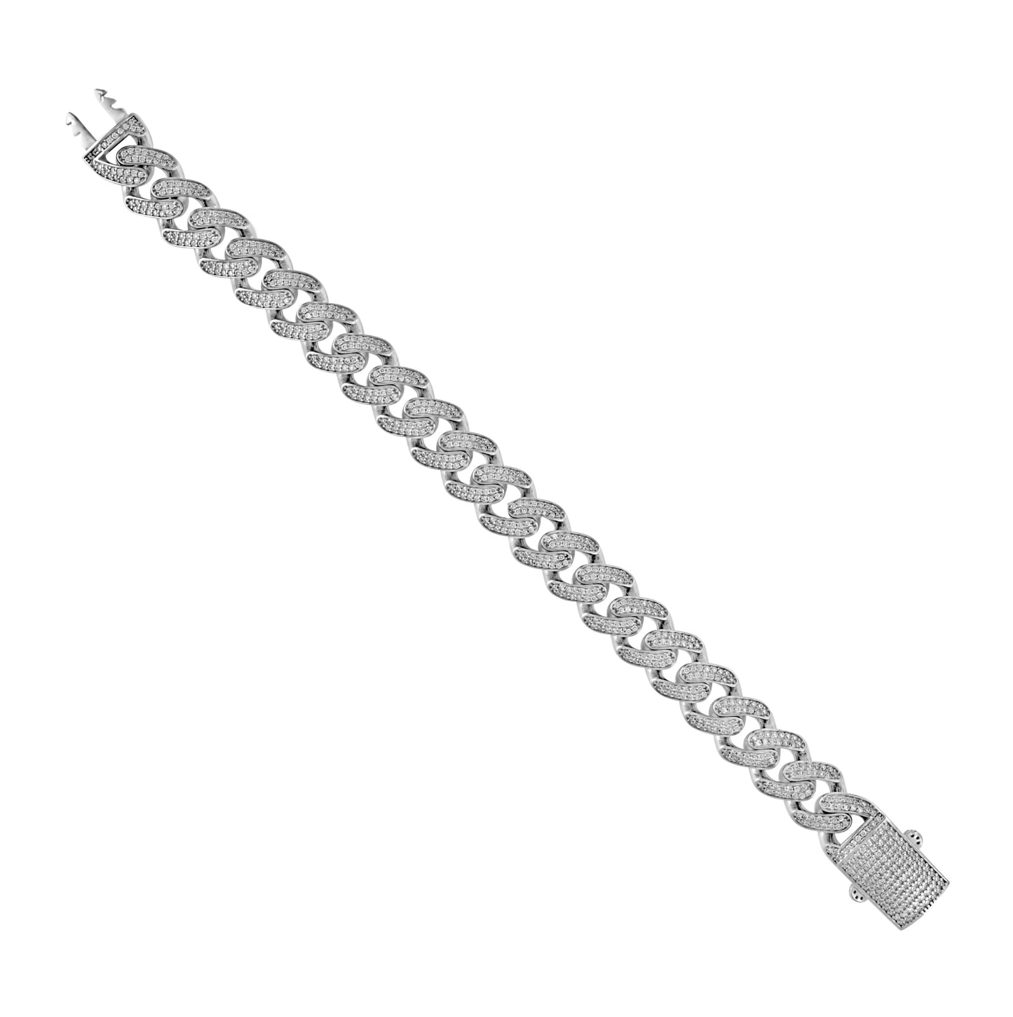 Sterling Silver Unisex Moissanite Miami Cuban Bracelet