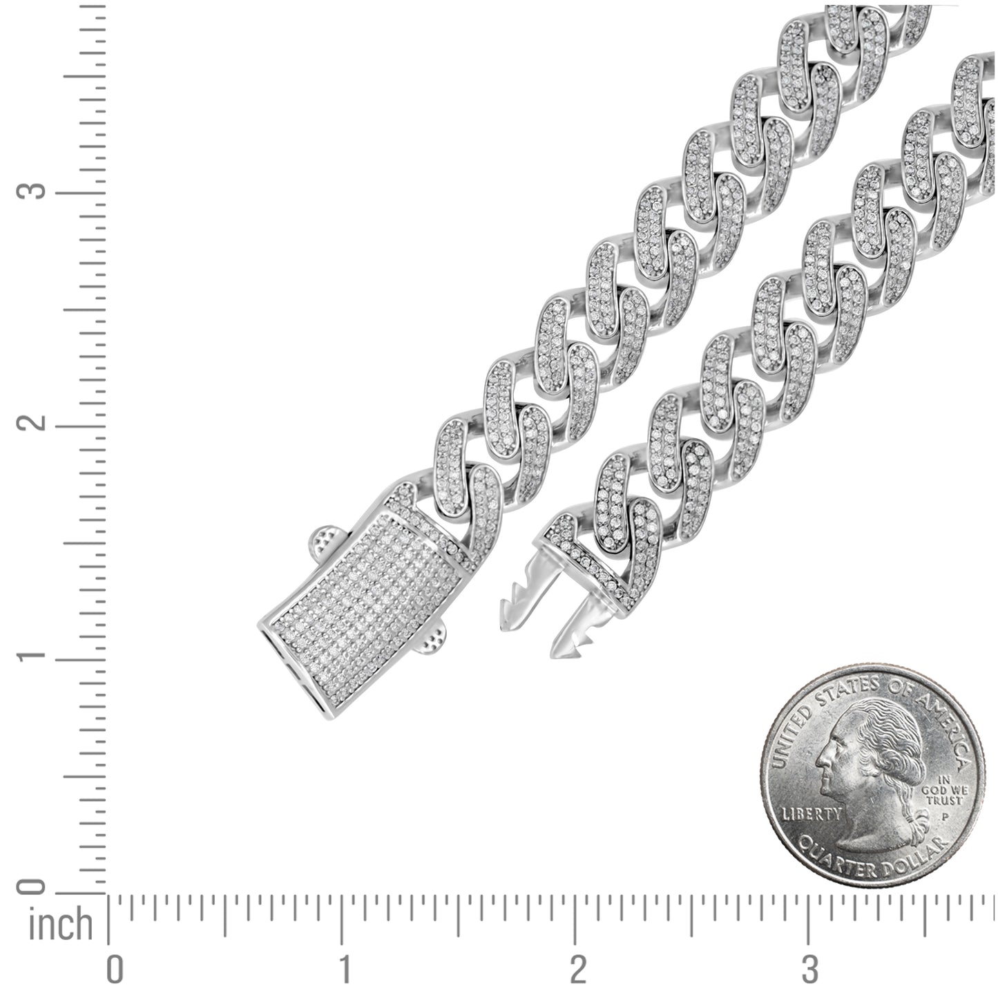 Sterling Silver Unisex Moissanite Miami Cuban Bracelet