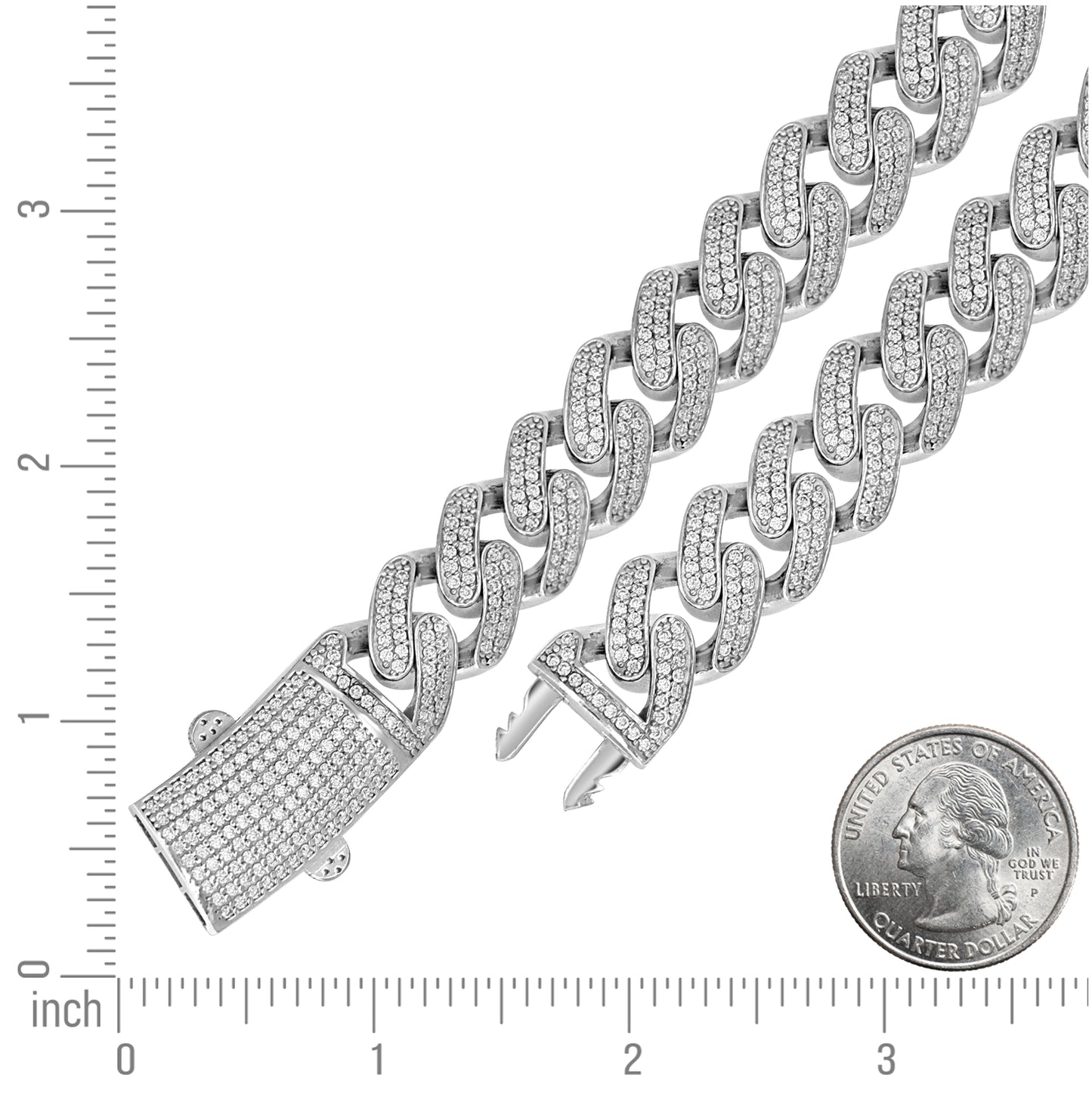 Sterling Silver Unisex Moissanite Miami Cuban Bracelet