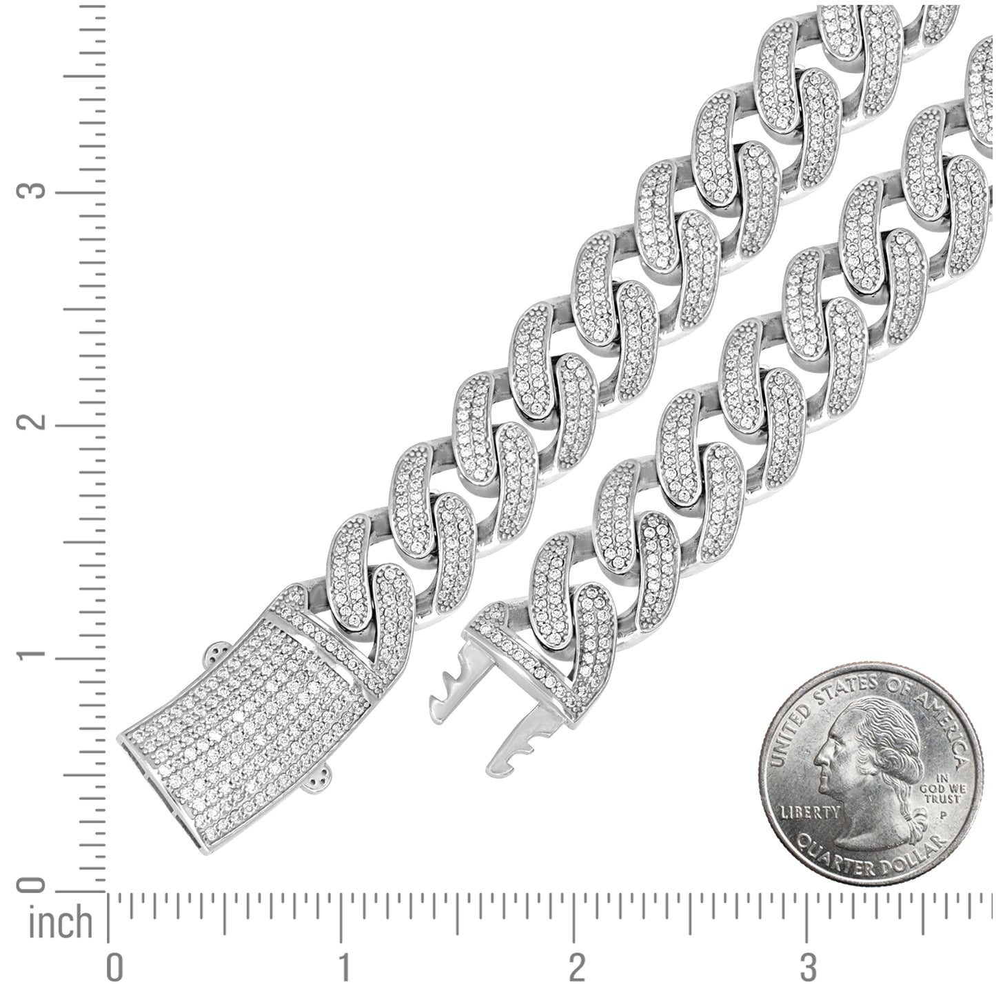 Sterling Silver Unisex Moissanite Miami Cuban Bracelet