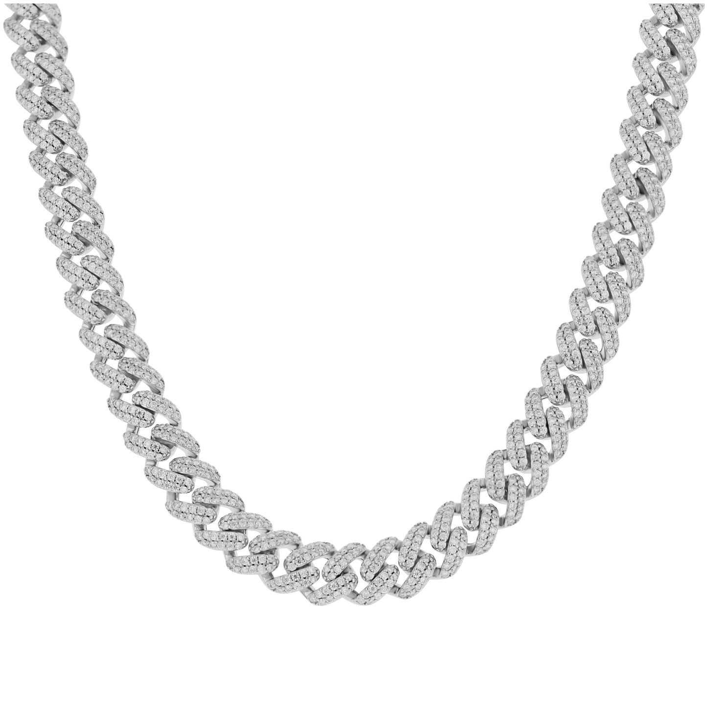 Sterling Silver Unisex Moissanite Cuban Chain Bracelet
