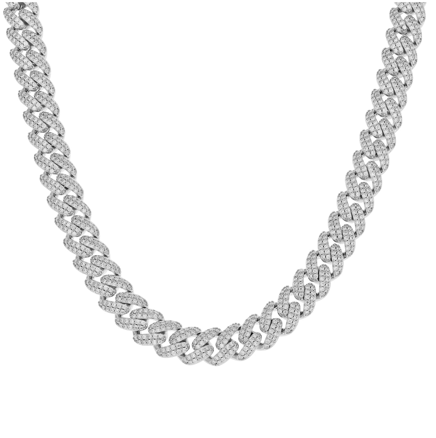 Sterling Silver Unisex Moissanite Cuban Chain Bracelet