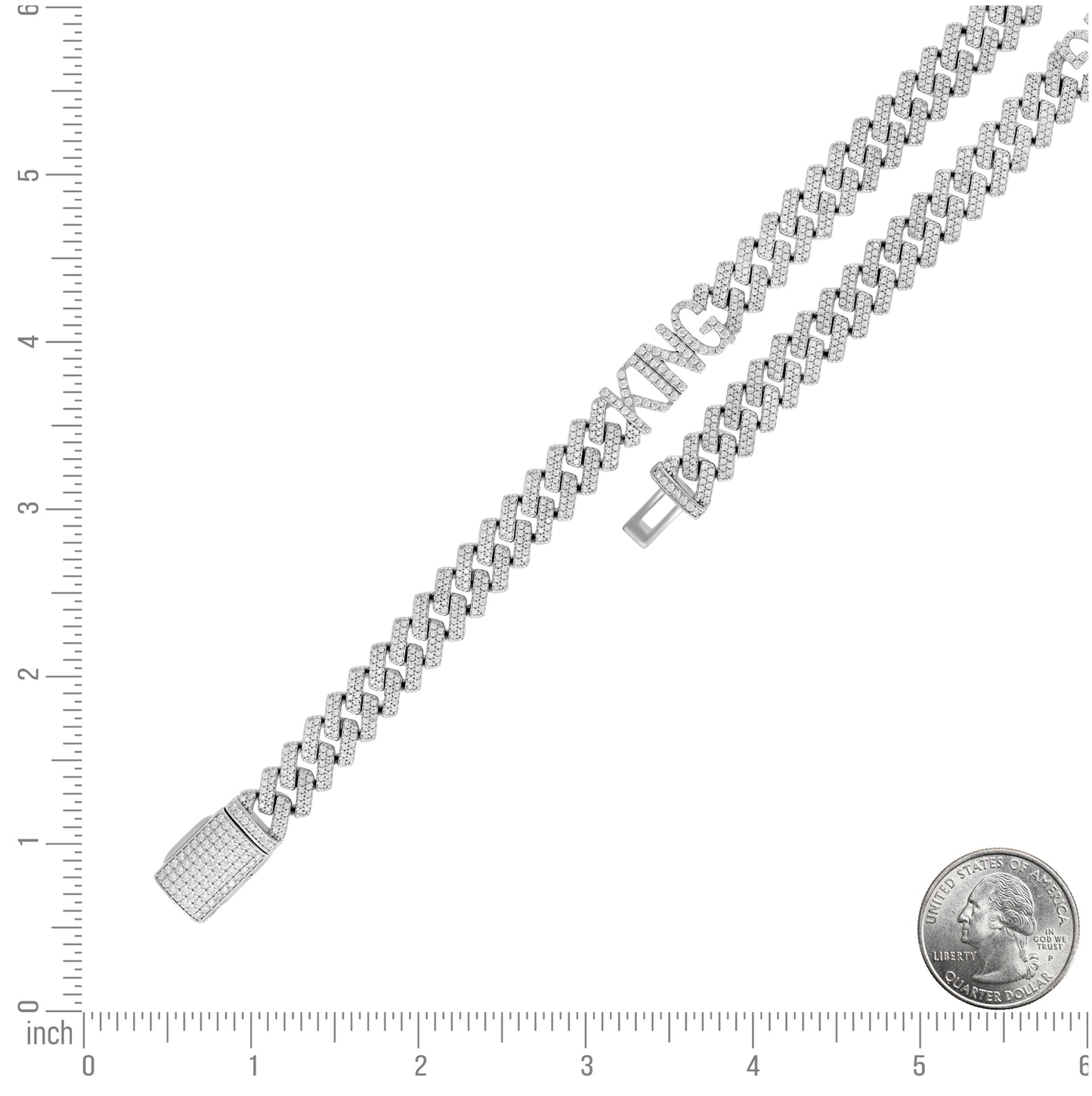 Sterling Silver Mens Moissanite KING Cuban Chain Bracelet 10mm