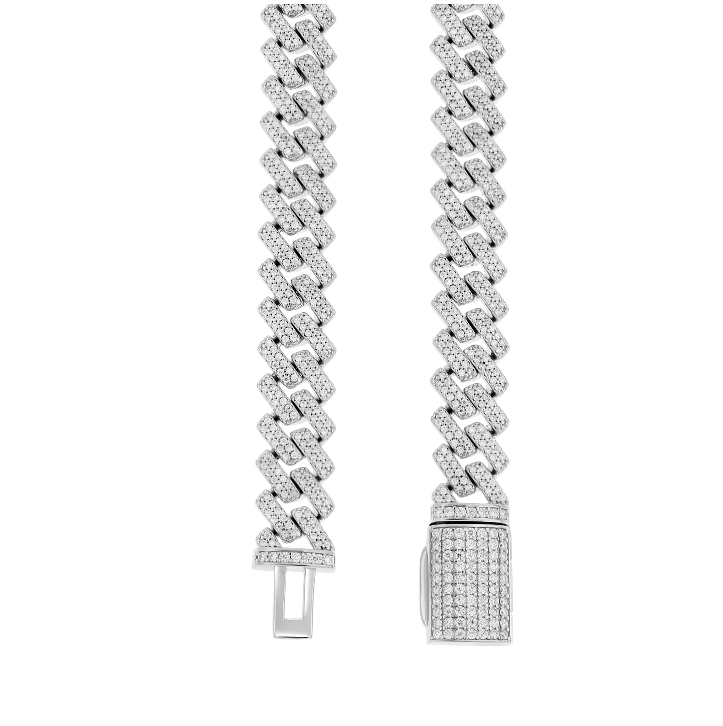 Sterling Silver Mens Moissanite GOAT Cuban Chain Bracelet