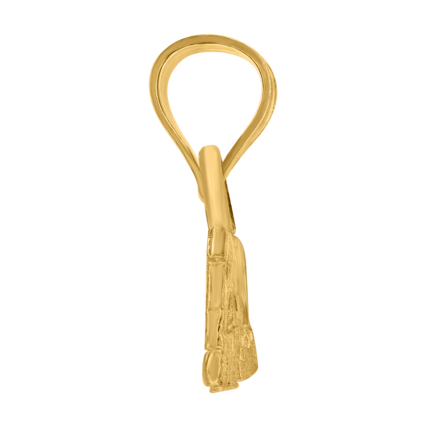 10K Yellow Gold Textured Mens Brat Letters & Words Charm Pendant