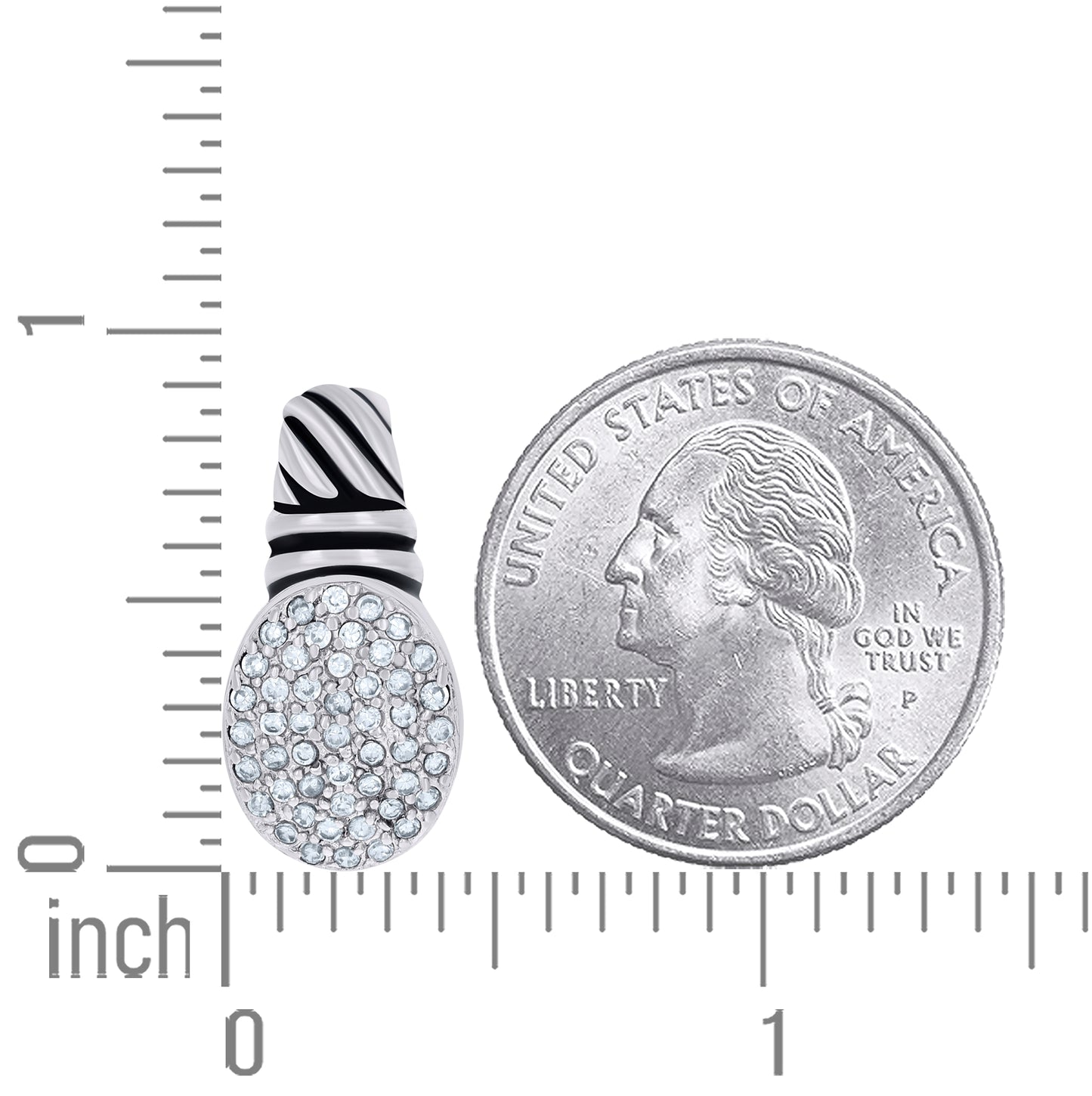 Sterling Silver Womens Cubic-Zirconia Fashion Charm Pendant