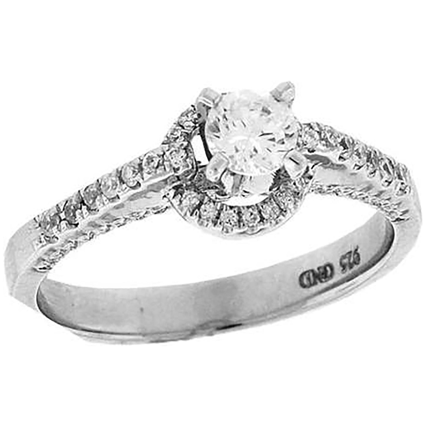 Sterling Silver Women's Cubic Zirconia Fashion Bridal Anniversary Engagement Wedding Ring