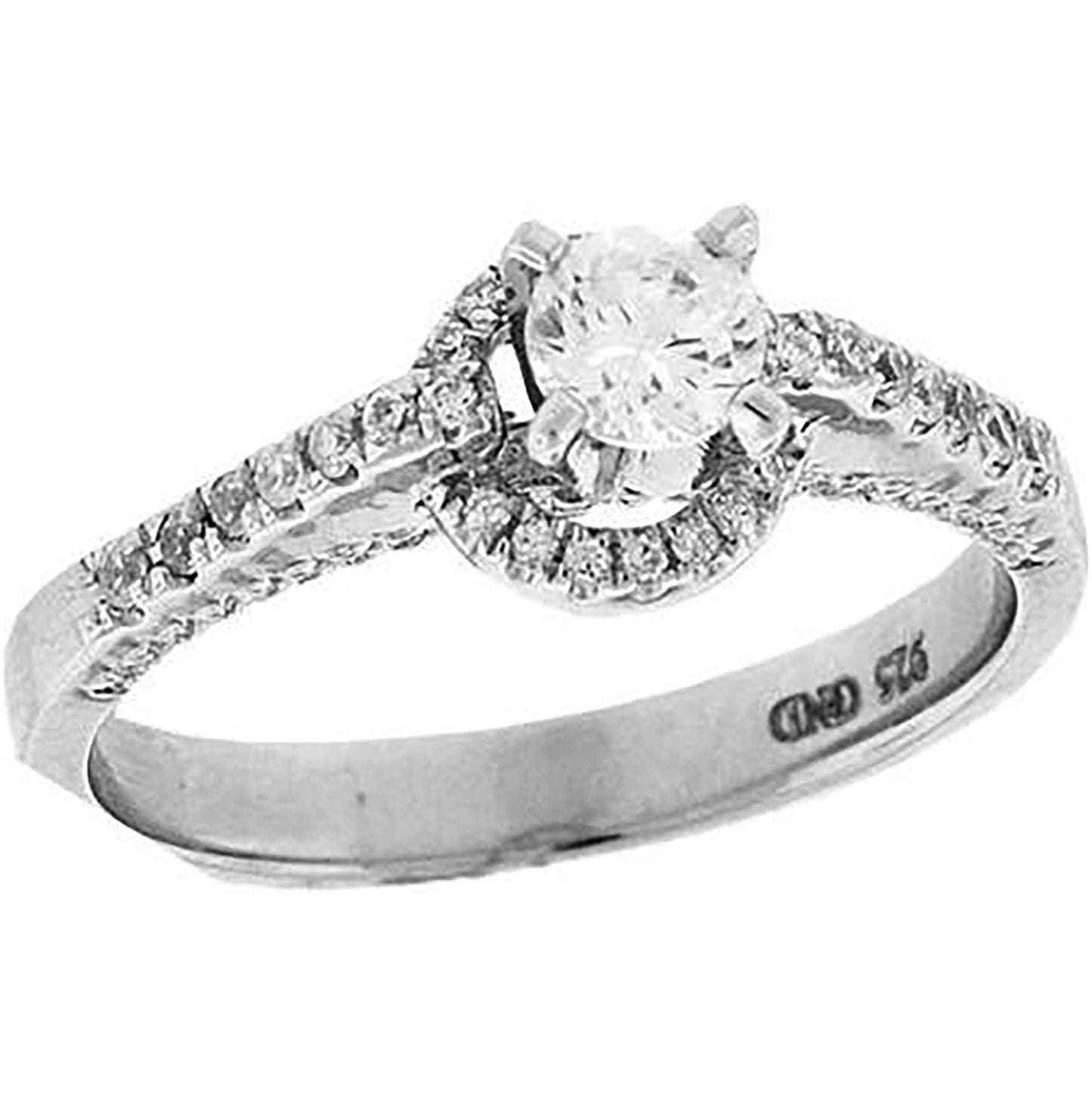Sterling Silver Women's Cubic Zirconia Fashion Bridal Anniversary Engagement Wedding Ring