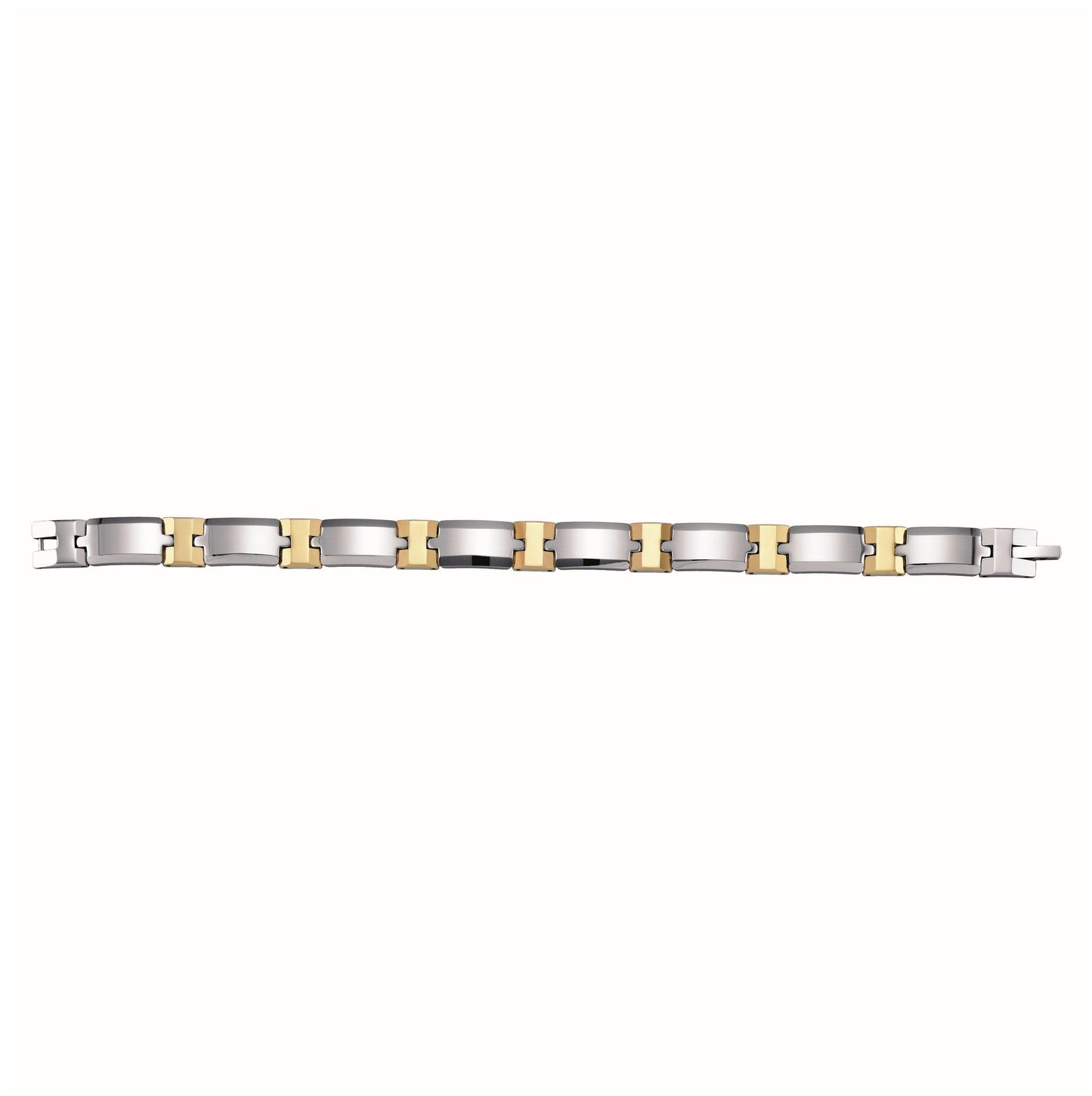 Tungsten Tone Polished Mens Link Bracelet 12mm Size 8.5 Inches