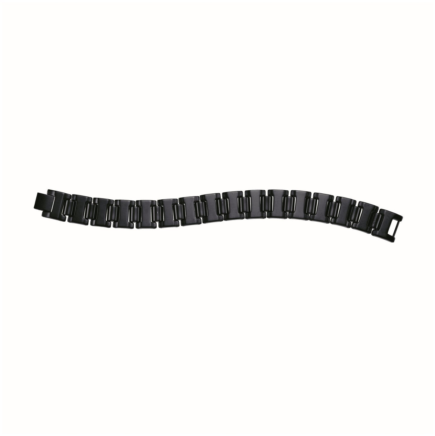 Tungsten Black Mens Polished Link Bracelet 16mm Size 8.5 Inches