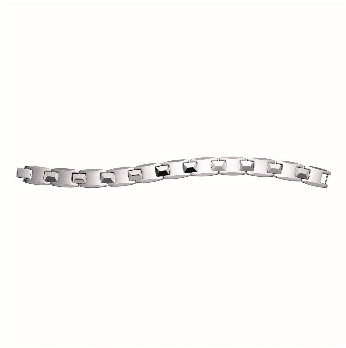 Tungsten Mens Polished Link Bracelet 13mm Size 8.5 Inches