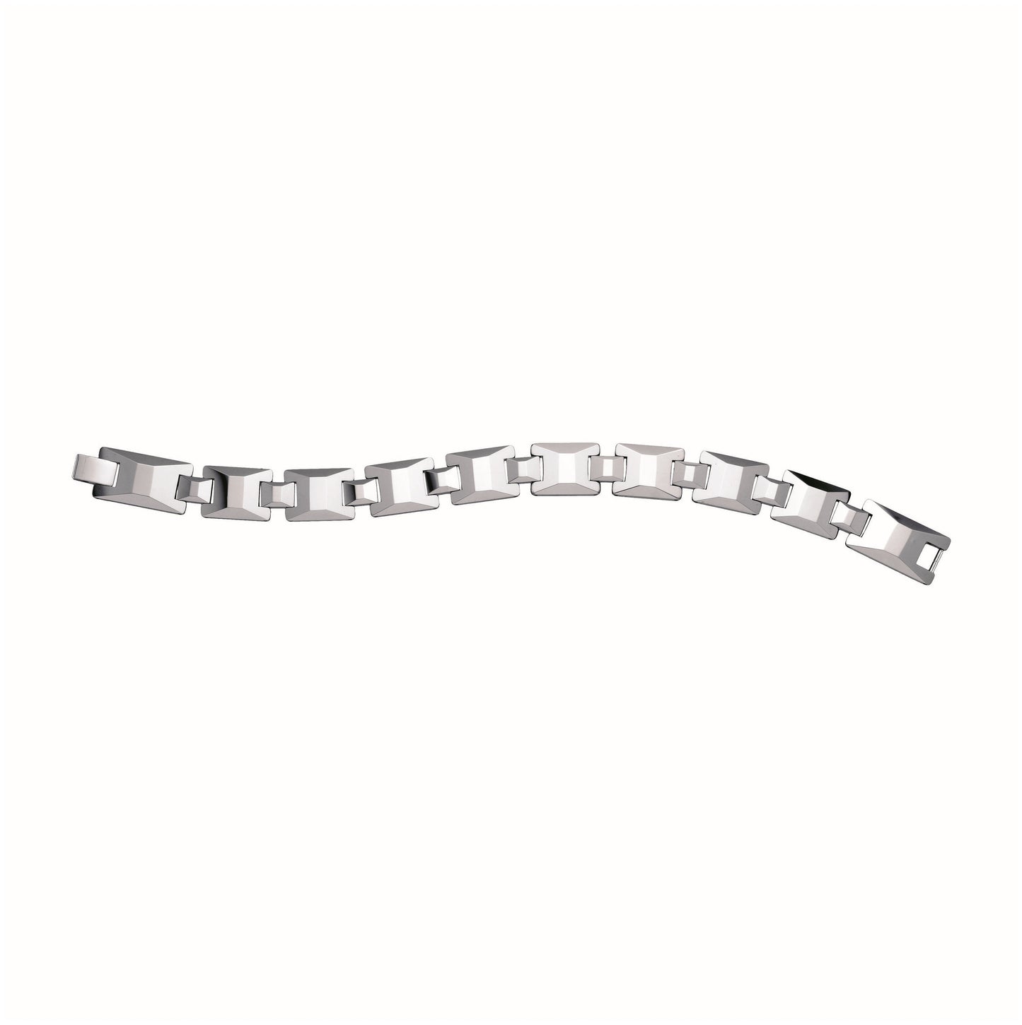 Tungsten Mens Polished Link Bracelet 16mm Size 8.5 Inches
