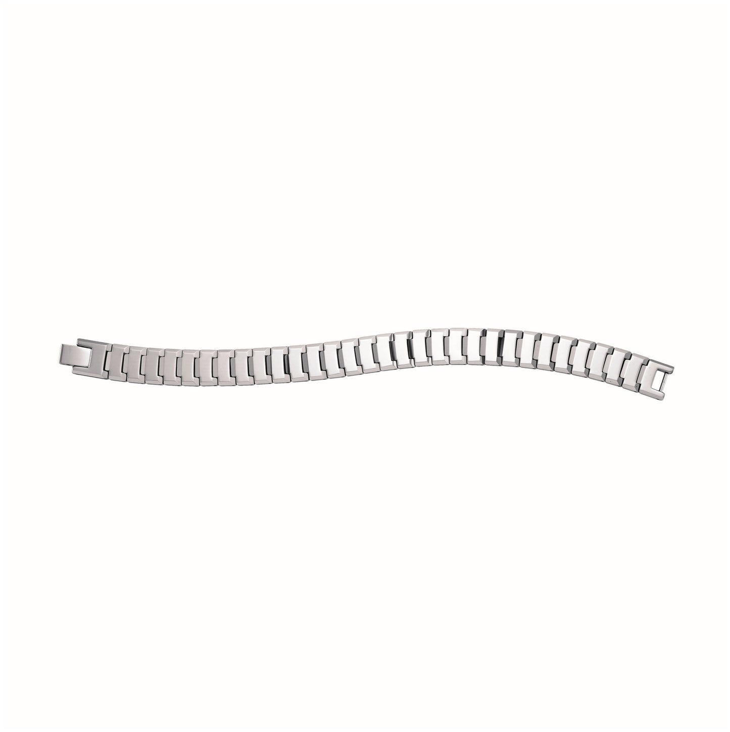 Tungsten Mens Polished Link Bracelet 7mm Size 8.5 Inches
