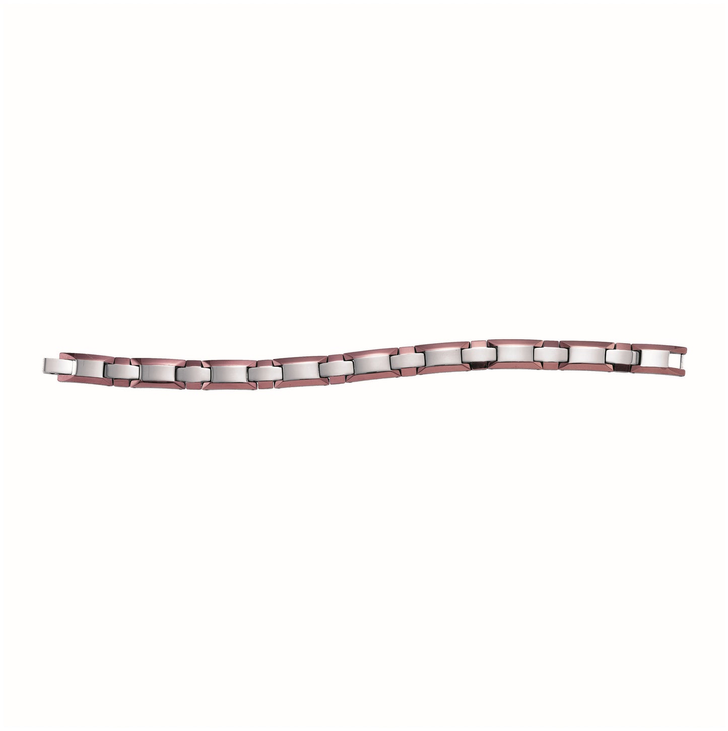 Tungsten Two Tone Mens Polished Link Bracelet 11mm Size 8.5 Inches