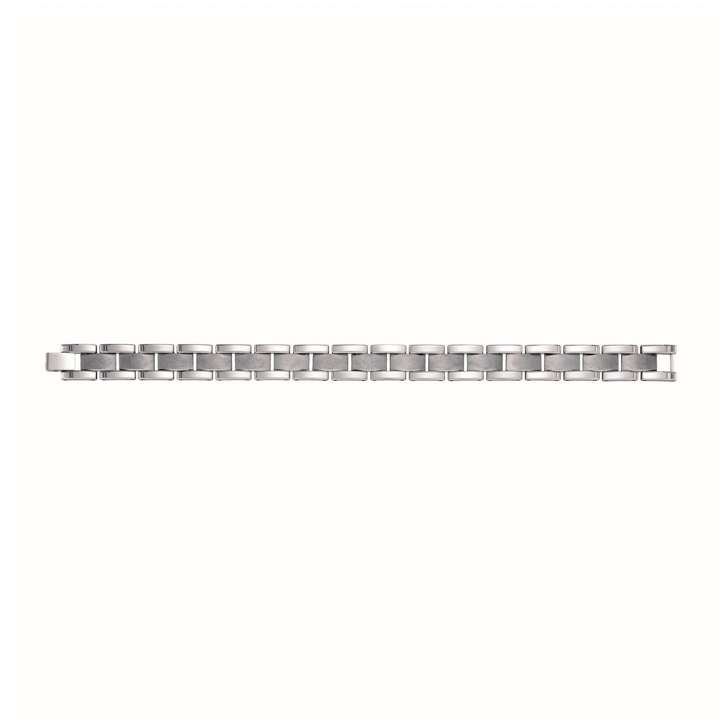 Tungsten Mens Polished And Brushed Fancy Bracelet 16mm Size 8.5 Inches