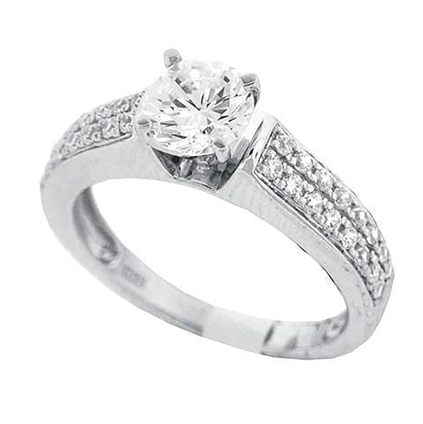 Sterling Silver Women's Cubic Zirconia Sizes 6-9 Round Center Stone Bridal Wedding Anniversary Engagement Ring Band