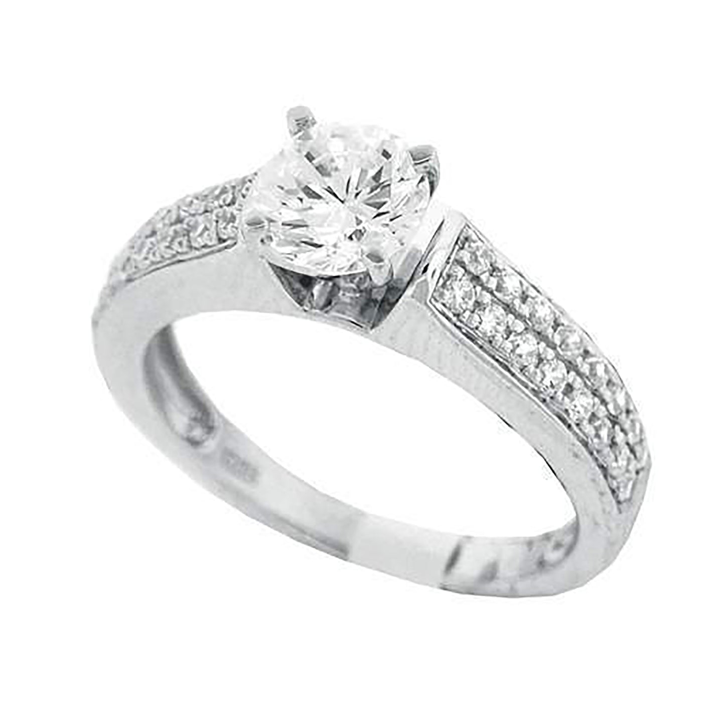 Sterling Silver Women's Cubic Zirconia Sizes 6-9 Round Center Stone Bridal Wedding Anniversary Engagement Ring Band