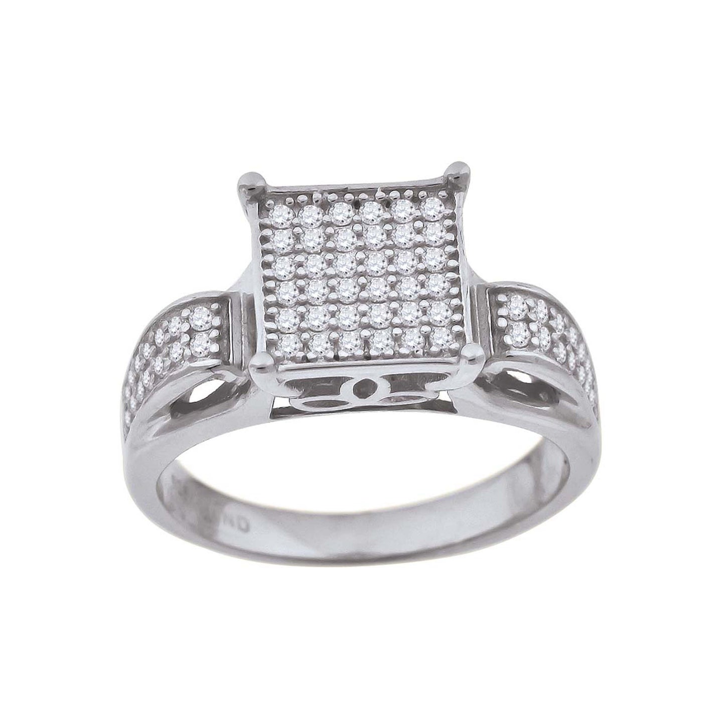 Sterling Silver Womens Cubic Zirconia Sizes 6 To 9 Square Head Bridal Wedding Anniversary Engagement Ring Band