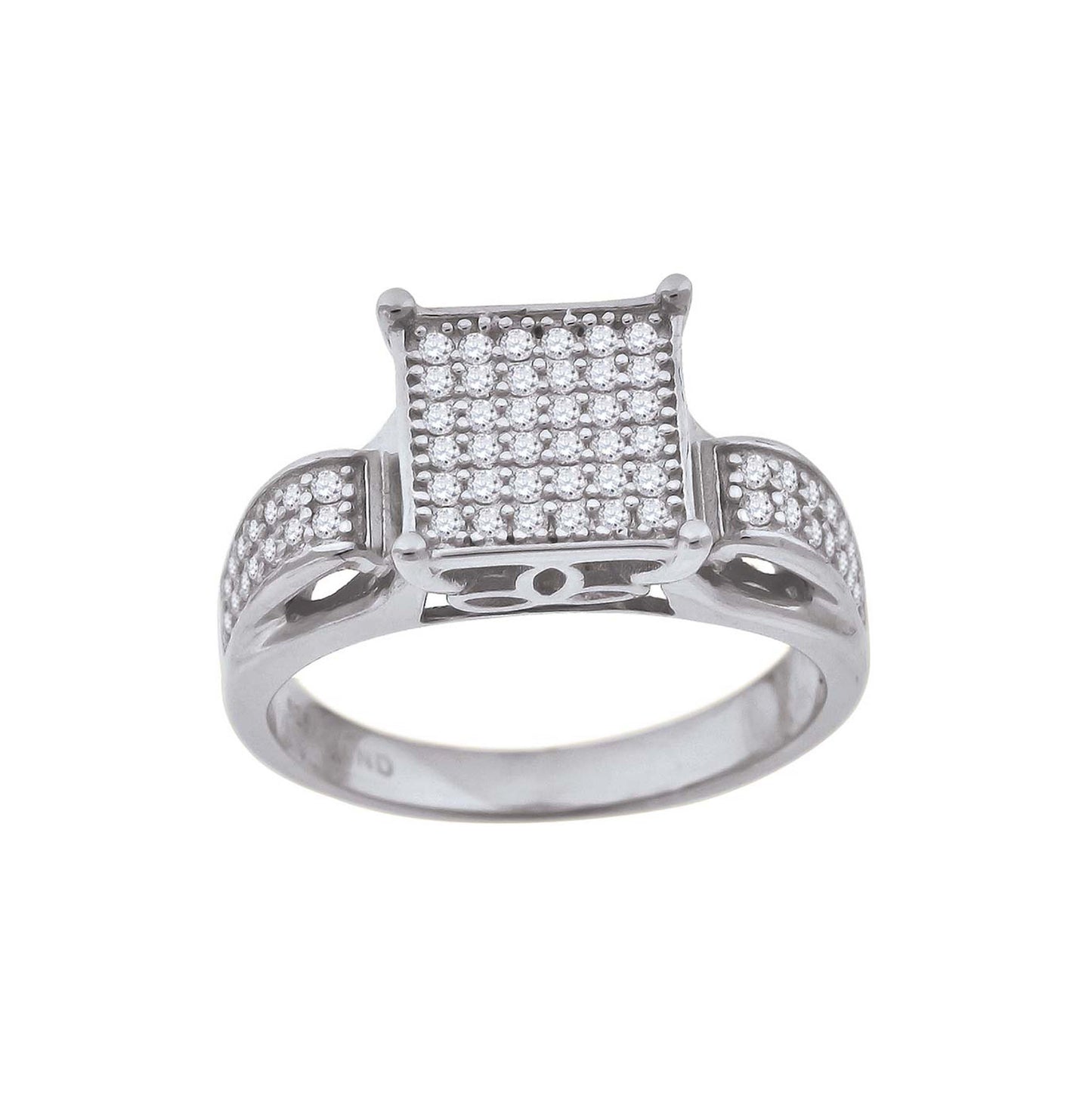 Sterling Silver Womens Cubic Zirconia Sizes 6 To 9 Square Head Bridal Wedding Anniversary Engagement Ring Band