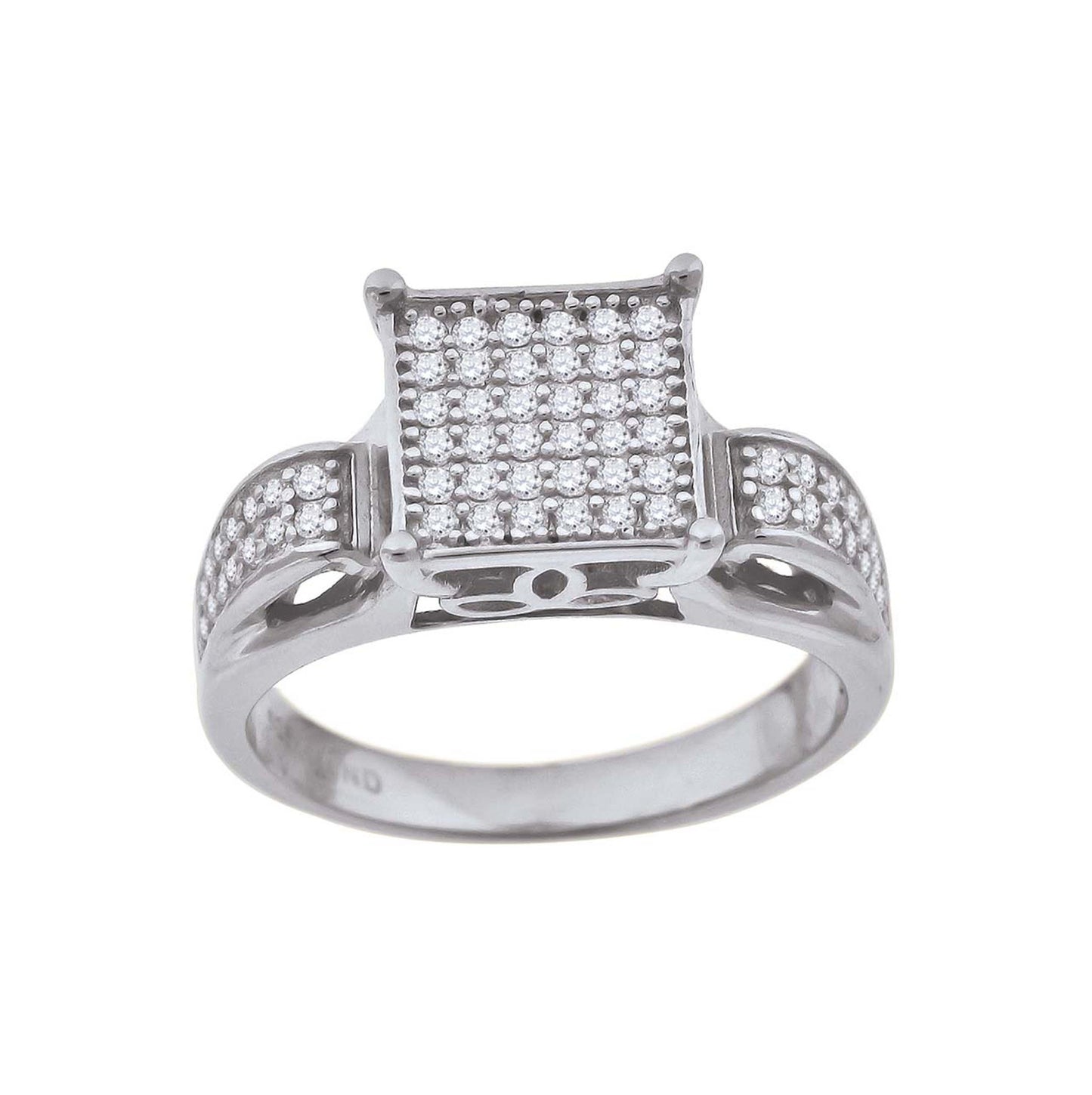 Sterling Silver Womens Cubic Zirconia Sizes 6 To 9 Square Head Bridal Wedding Anniversary Engagement Ring Band
