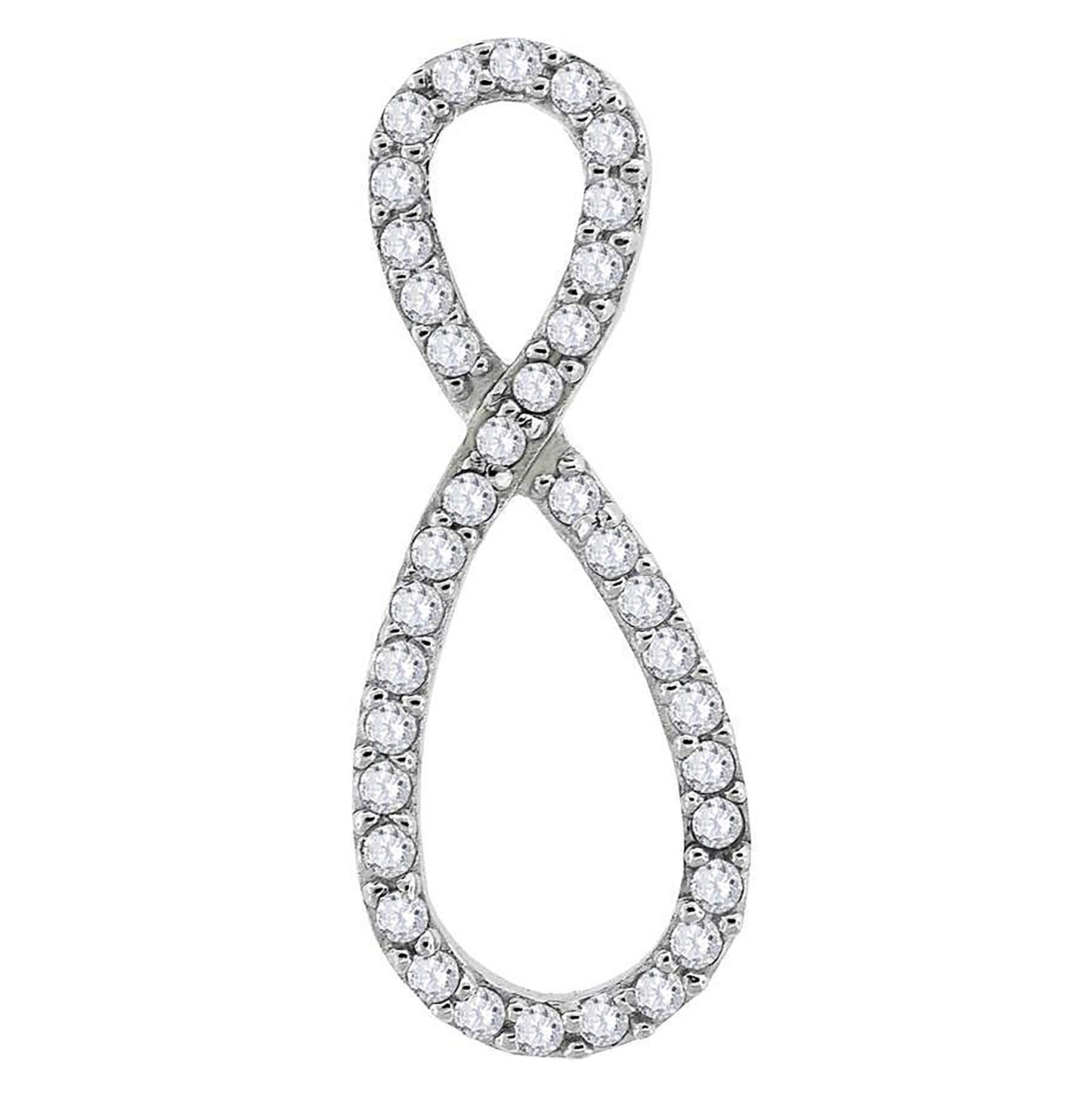 Sterling Silver Womens Cubic-Zirconia Infinity Slide Pendant