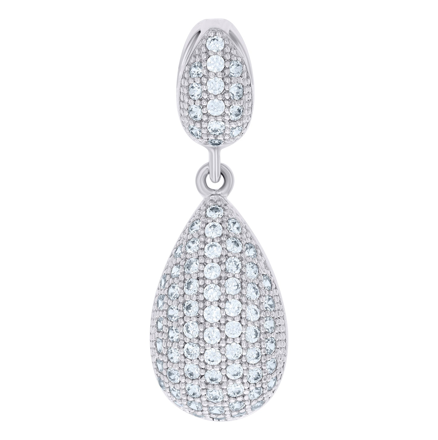 Sterling Silver Women Cubic-Zirconia Tear Drop Fashion Charm Pendant