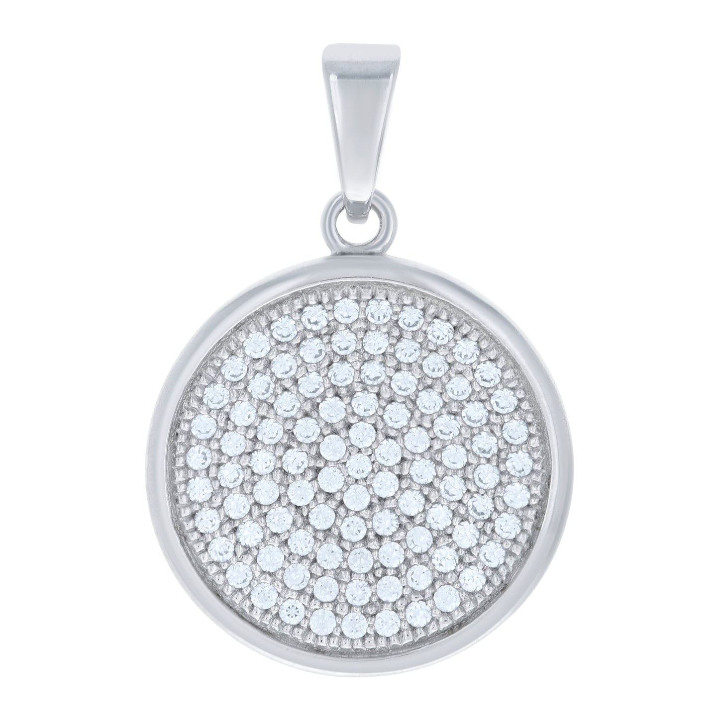 Sterling Silver Men Cubic-Zirconia Fashion Charm Pendant