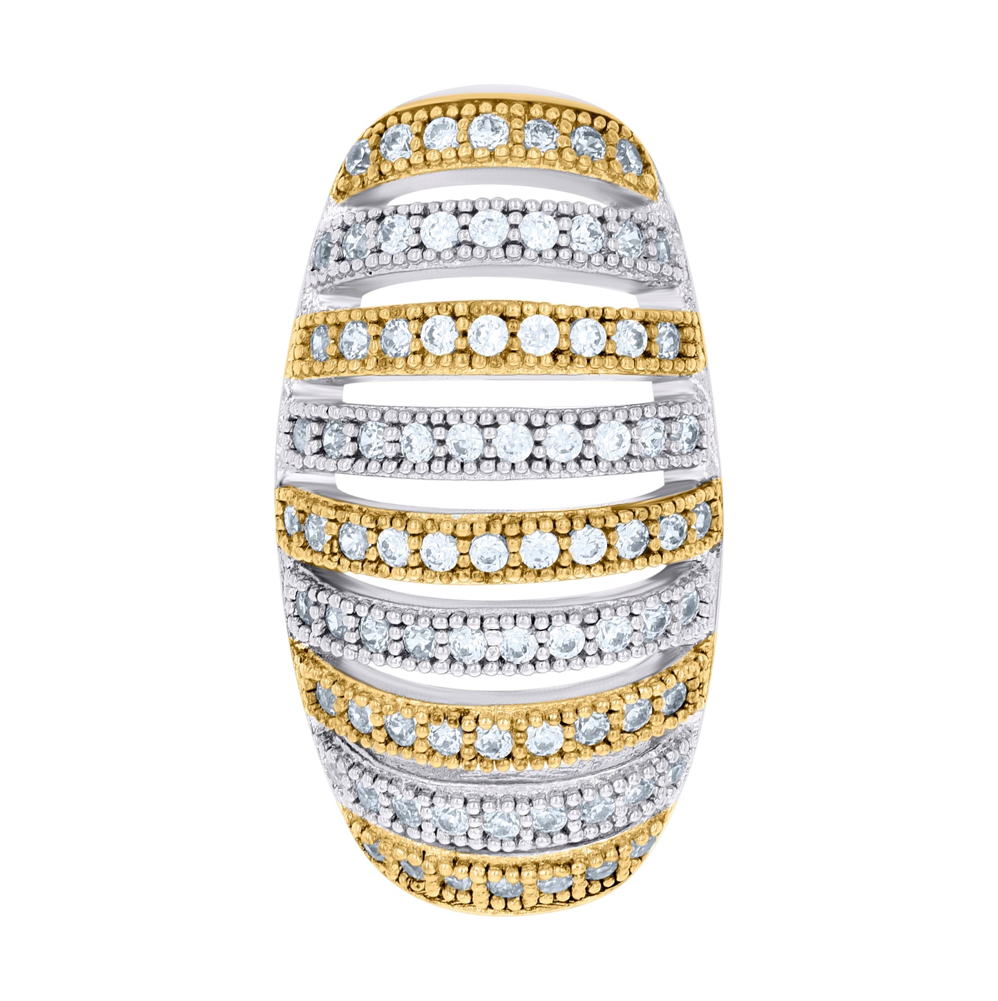 Sterling Silver Yellow-Tone Womens Cubic-Zirconia Fashion Charm Pendant
