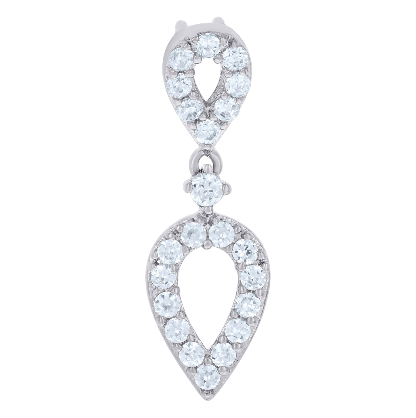Sterling Silver Womens Cubic Zirconia Fashion Pear Charm Pendant