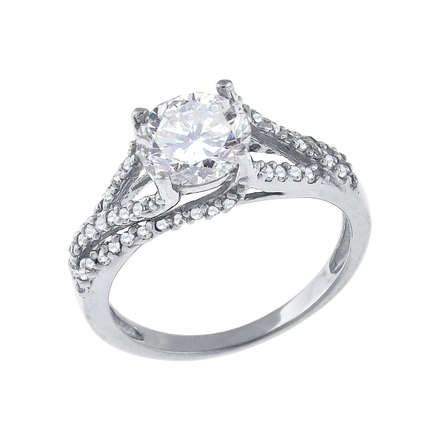Sterling Silver Womens Cubic Zirconia Sizes 6 To 9 Round Center Stone Bridal Anniversary Engagement WeddingBand Ring