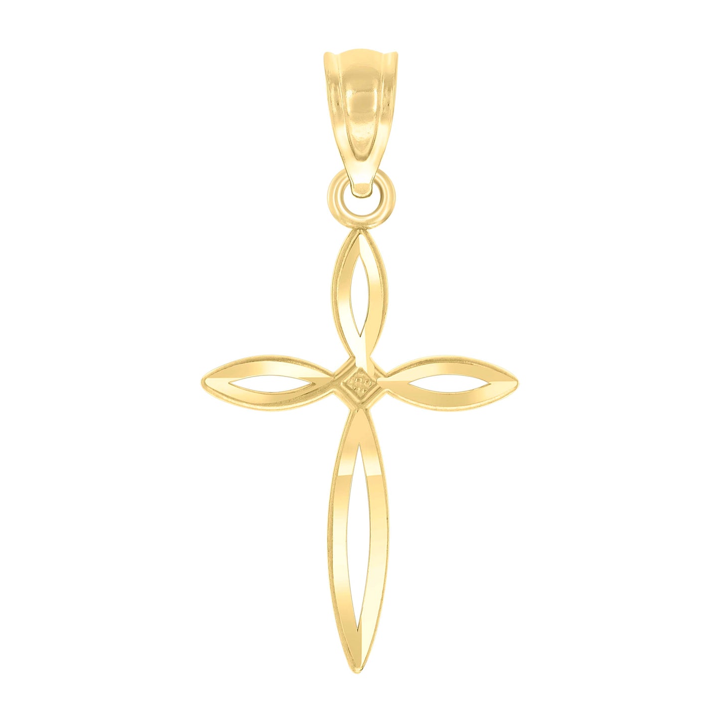 10K Yellow Gold Womens Cross Religious Charm Pendant