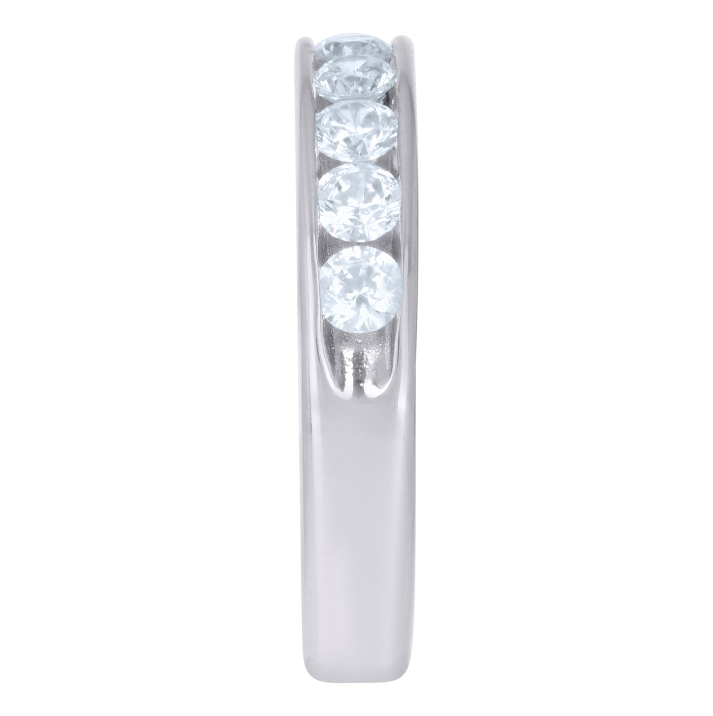 Sterling Silver Women's Cubic-Zirconia Bridal Anniversary Engagement Wedding Band Ring