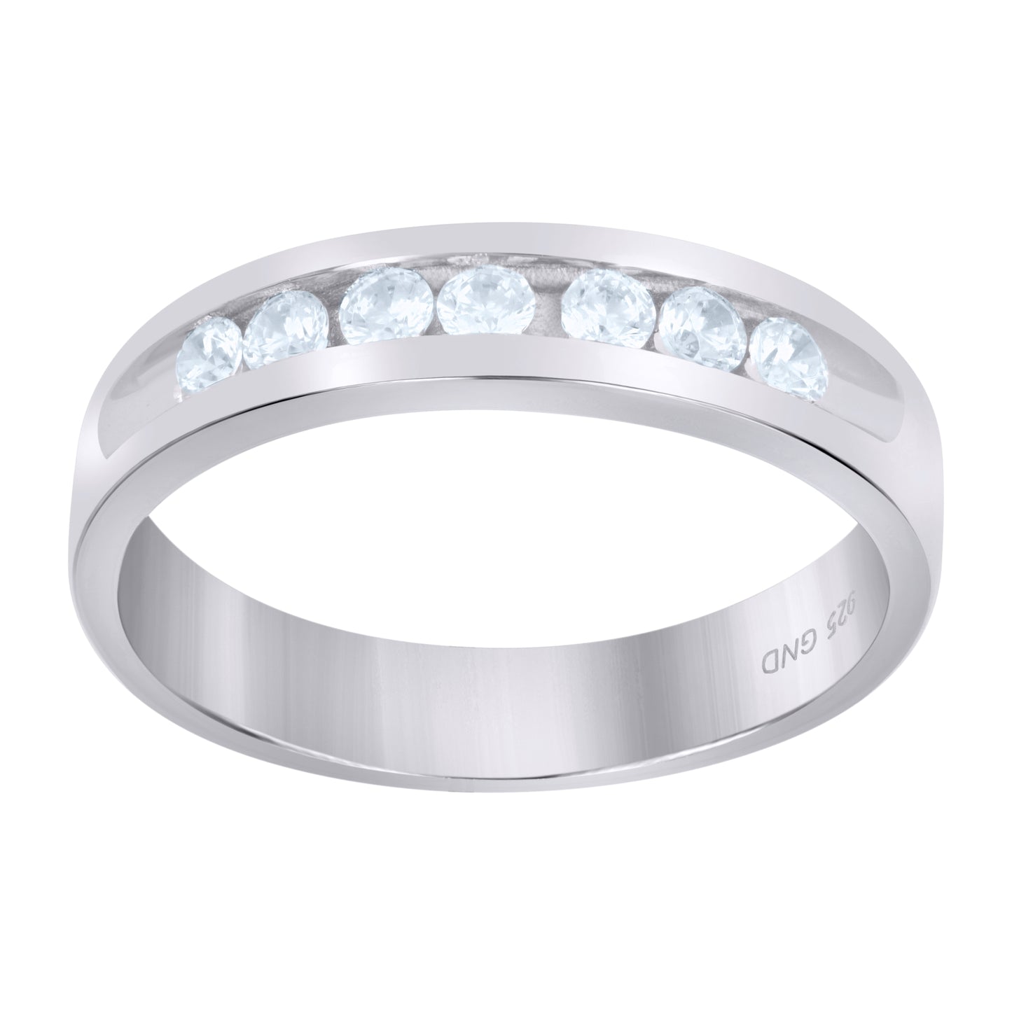 Sterling Silver Womens Cubic Zirconia Sizes 6-12 Round Center Stones Bridal Wedding Anniversary Engagement Ring Band