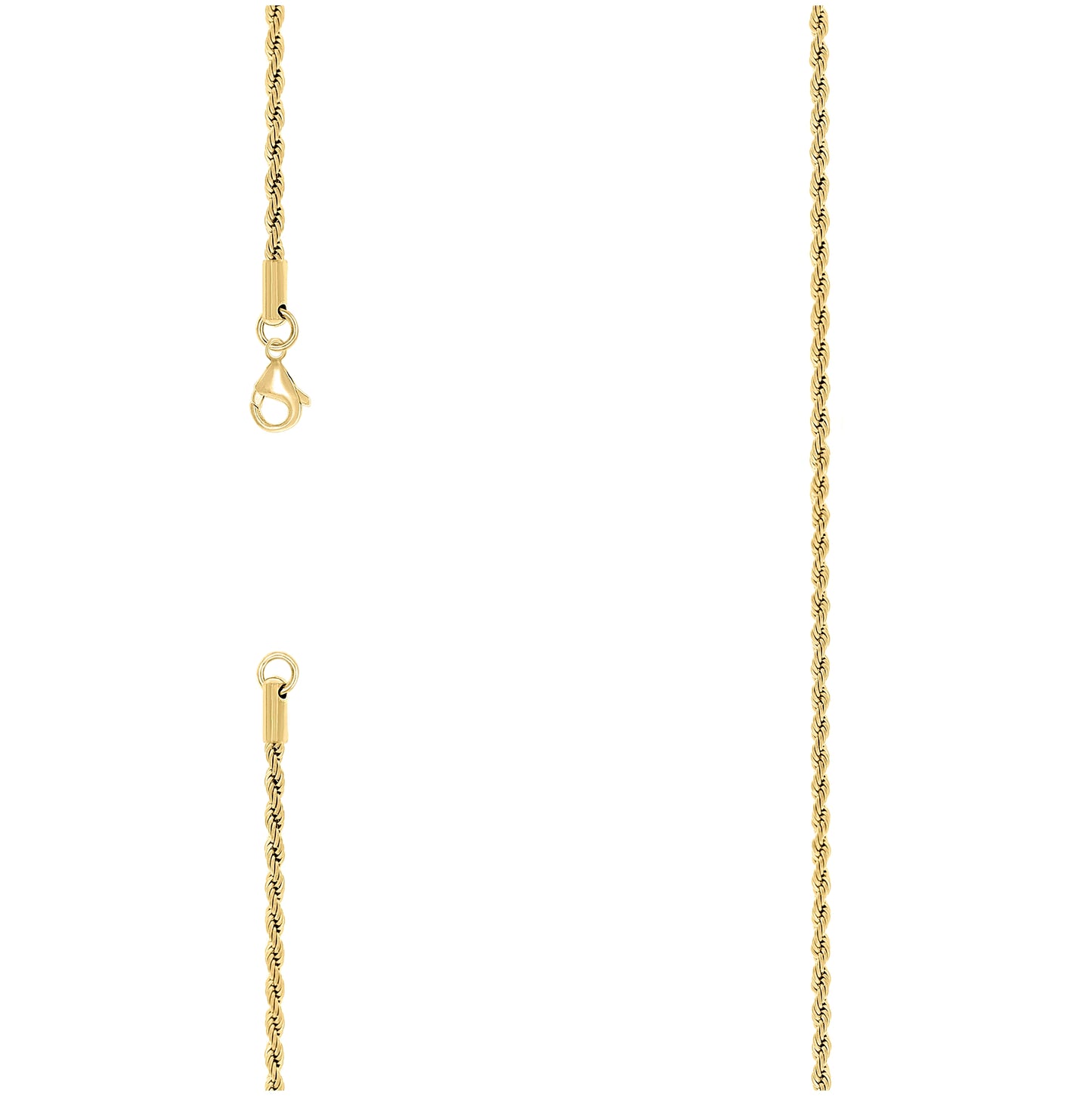 Stainless Steel Or Yellow-tone Unisex Rope Fashion Chain Necklace